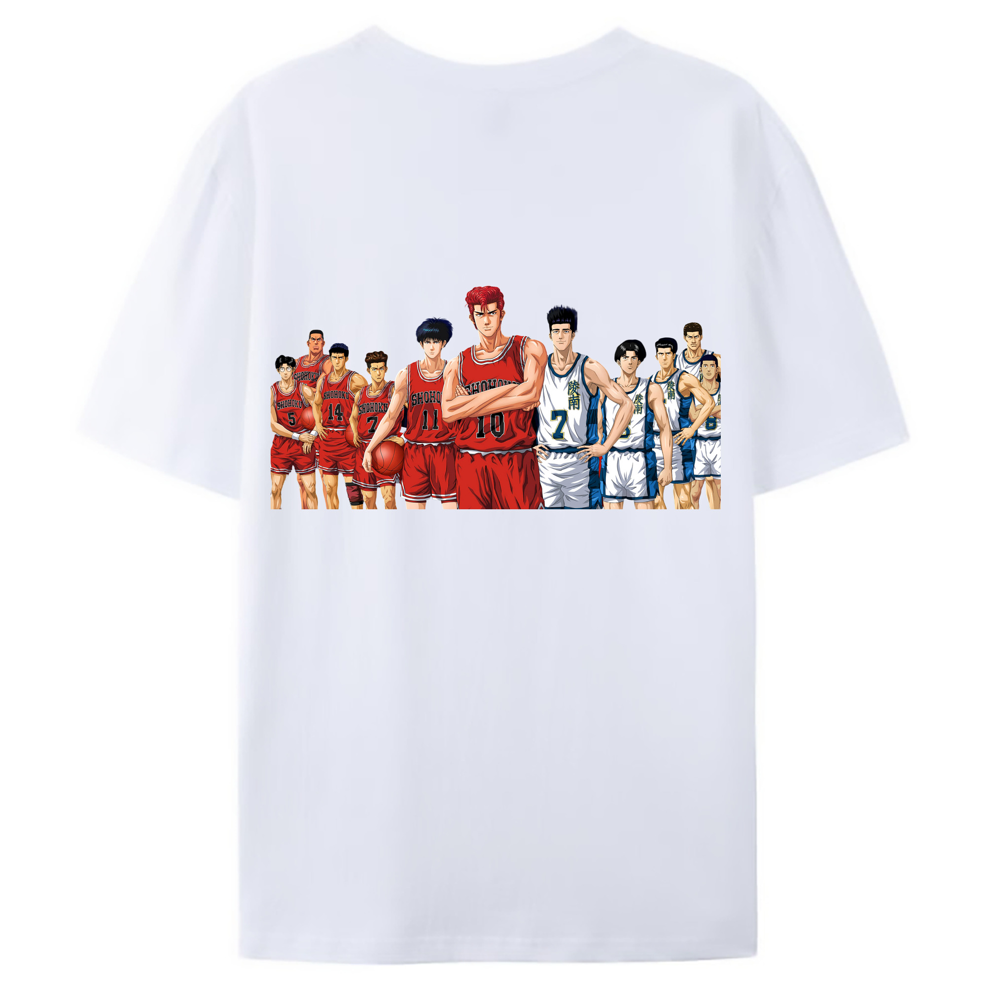 （画像用） SLAM DUNK／スラムダンク 綿100％ メンズ半袖Tシャツ（バックプリント） 通気性