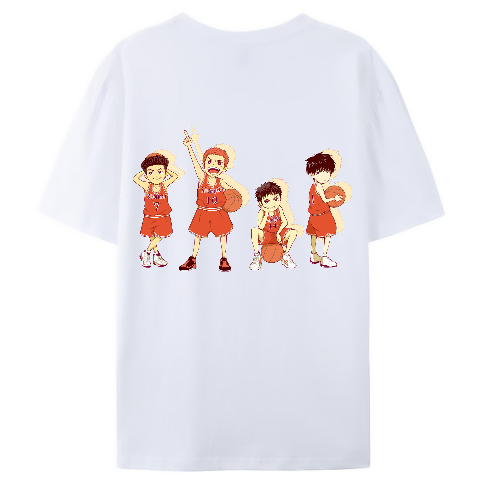 （画像用） SLAM DUNK／スラムダンク 綿100％ メンズ半袖Tシャツ（バックプリント） 通気性