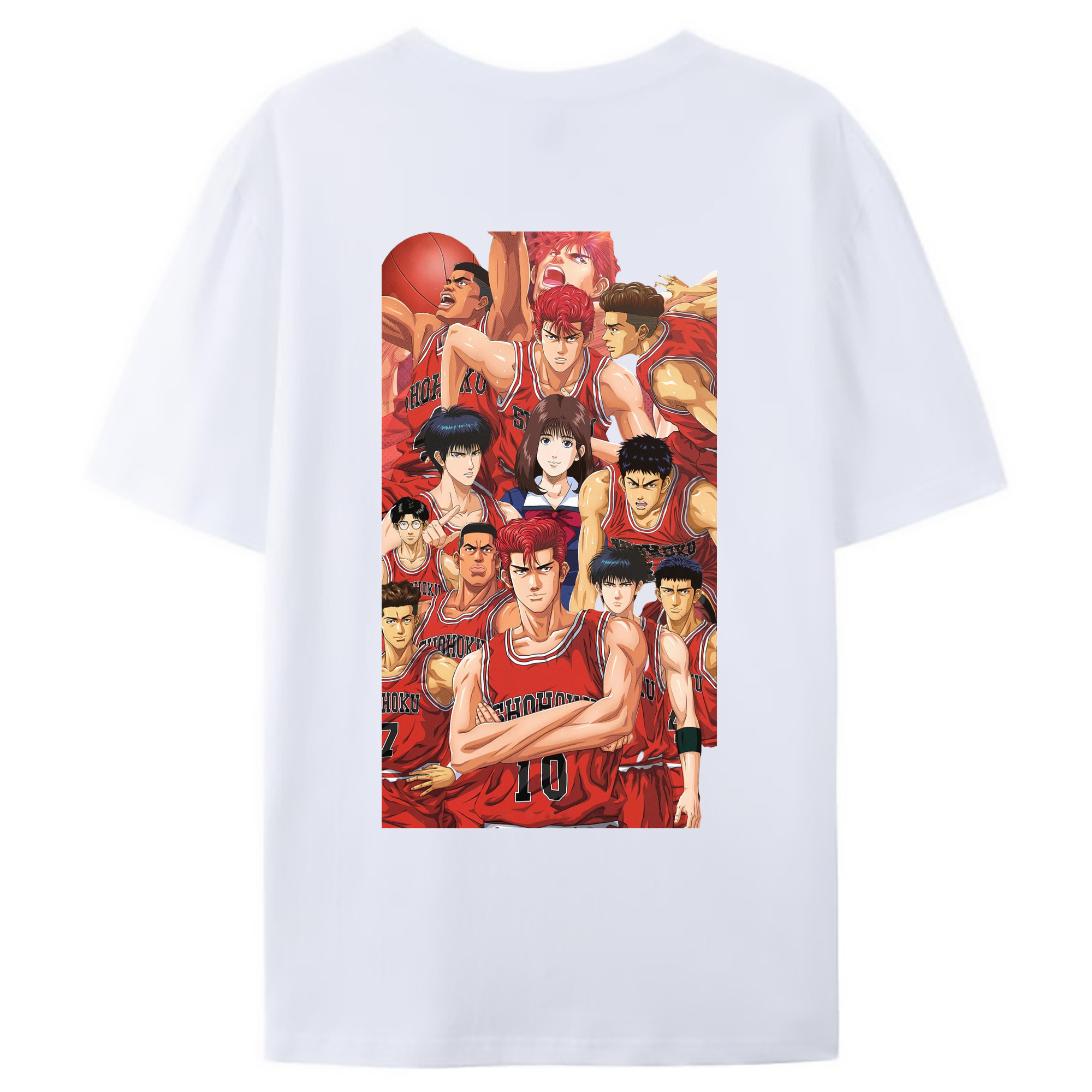 （画像用） SLAM DUNK／スラムダンク 綿100％ メンズ半袖Tシャツ（バックプリント） 通気性