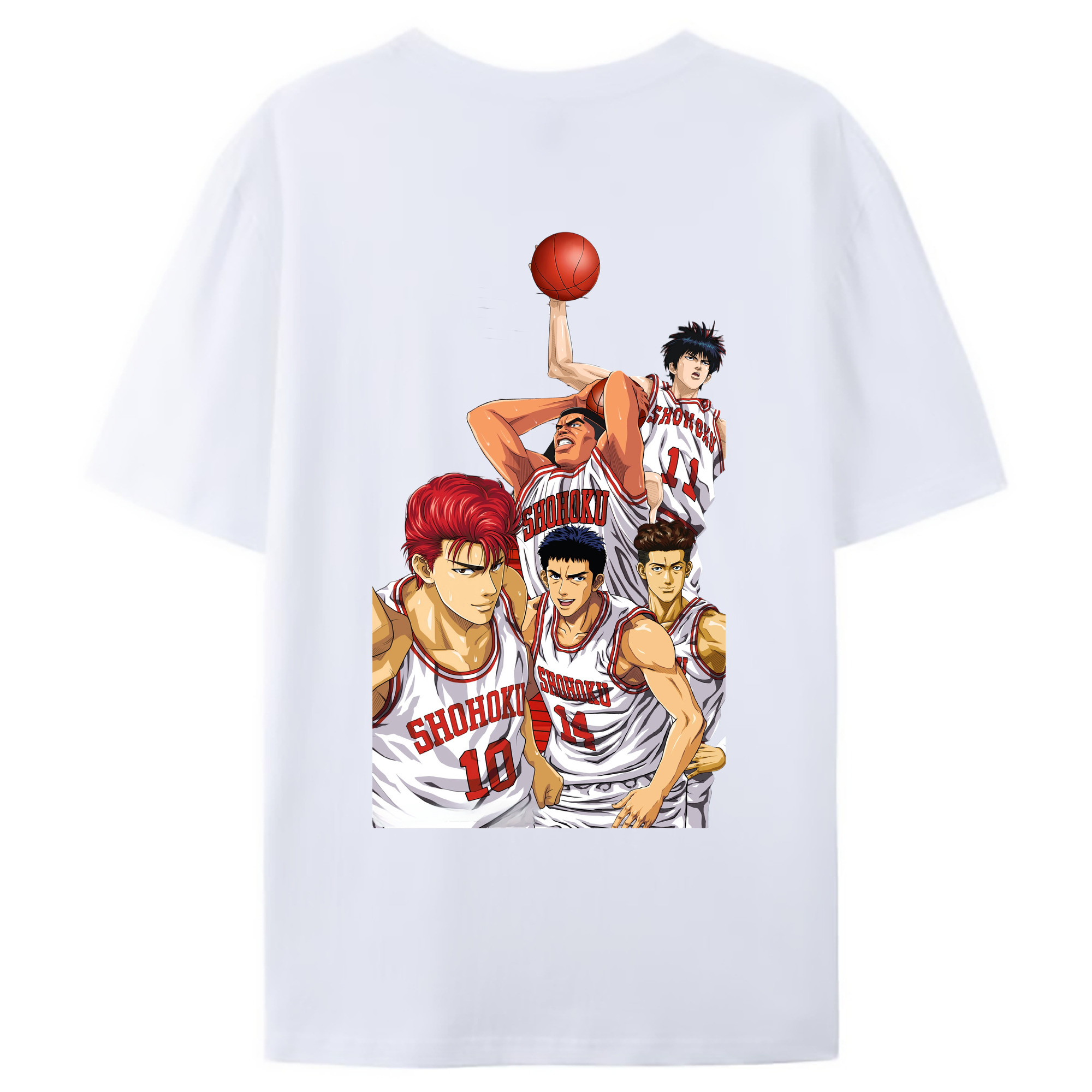 （画像用） SLAM DUNK／スラムダンク 綿100％ メンズ半袖Tシャツ（バックプリント） 通気性