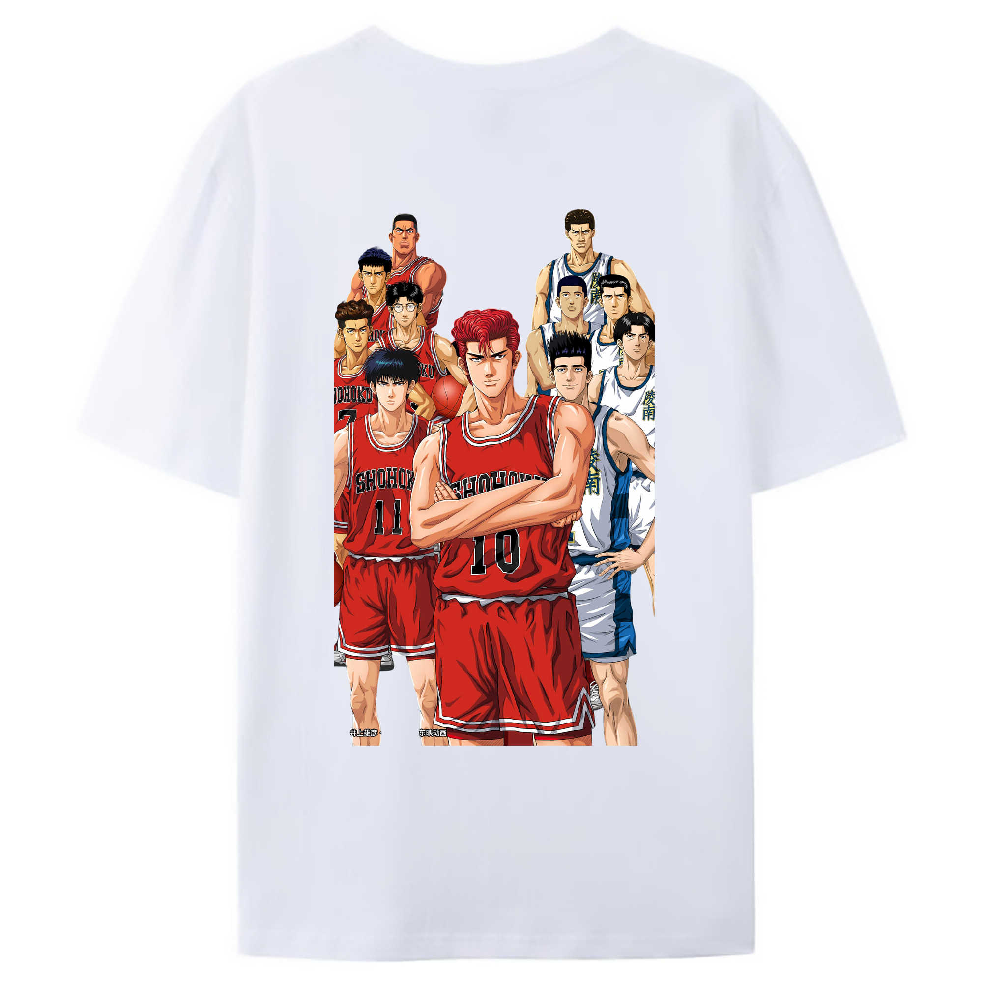 （画像用） SLAM DUNK／スラムダンク 綿100％ メンズ半袖Tシャツ（バックプリント） 通気性