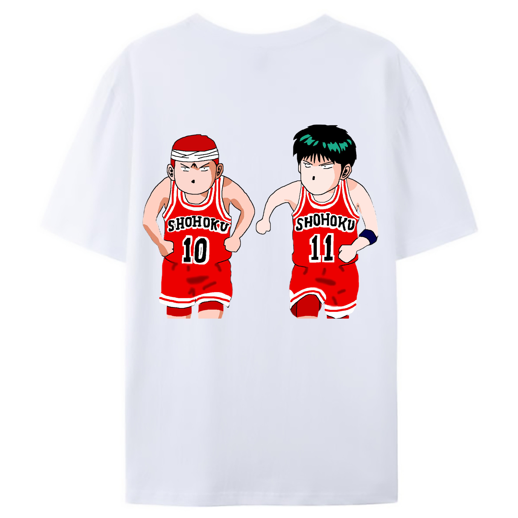 （画像用） SLAM DUNK／スラムダンク 綿100％ メンズ半袖Tシャツ（バックプリント） 通気性