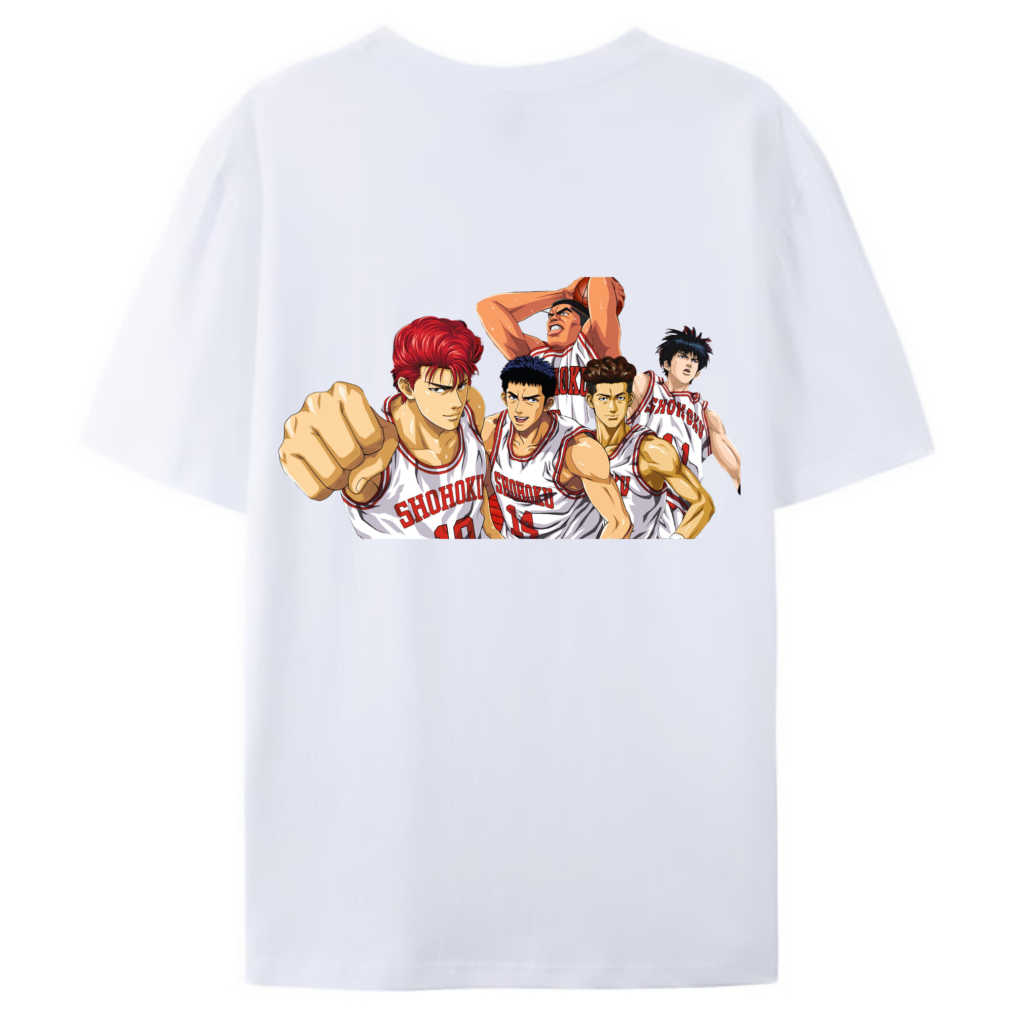 （画像用） SLAM DUNK／スラムダンク 綿100％ メンズ半袖Tシャツ（バックプリント） 通気性