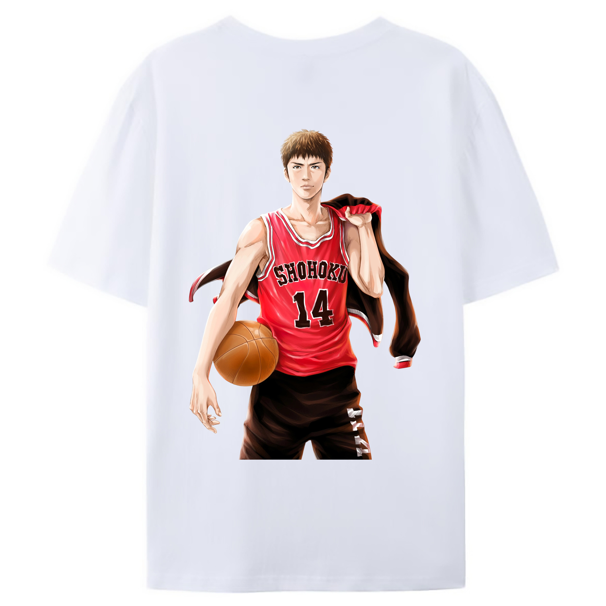 （画像用） SLAM DUNK／スラムダンク 綿100％ メンズ半袖Tシャツ（バックプリント） 通気性