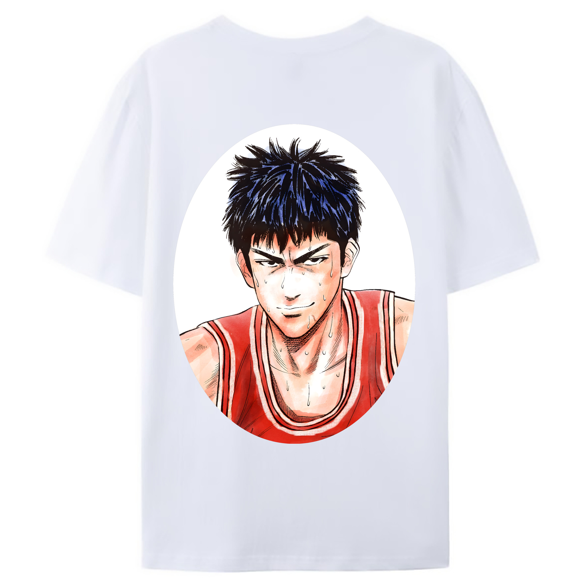 （画像用） SLAM DUNK／スラムダンク 綿100％ メンズ半袖Tシャツ（バックプリント） 通気性