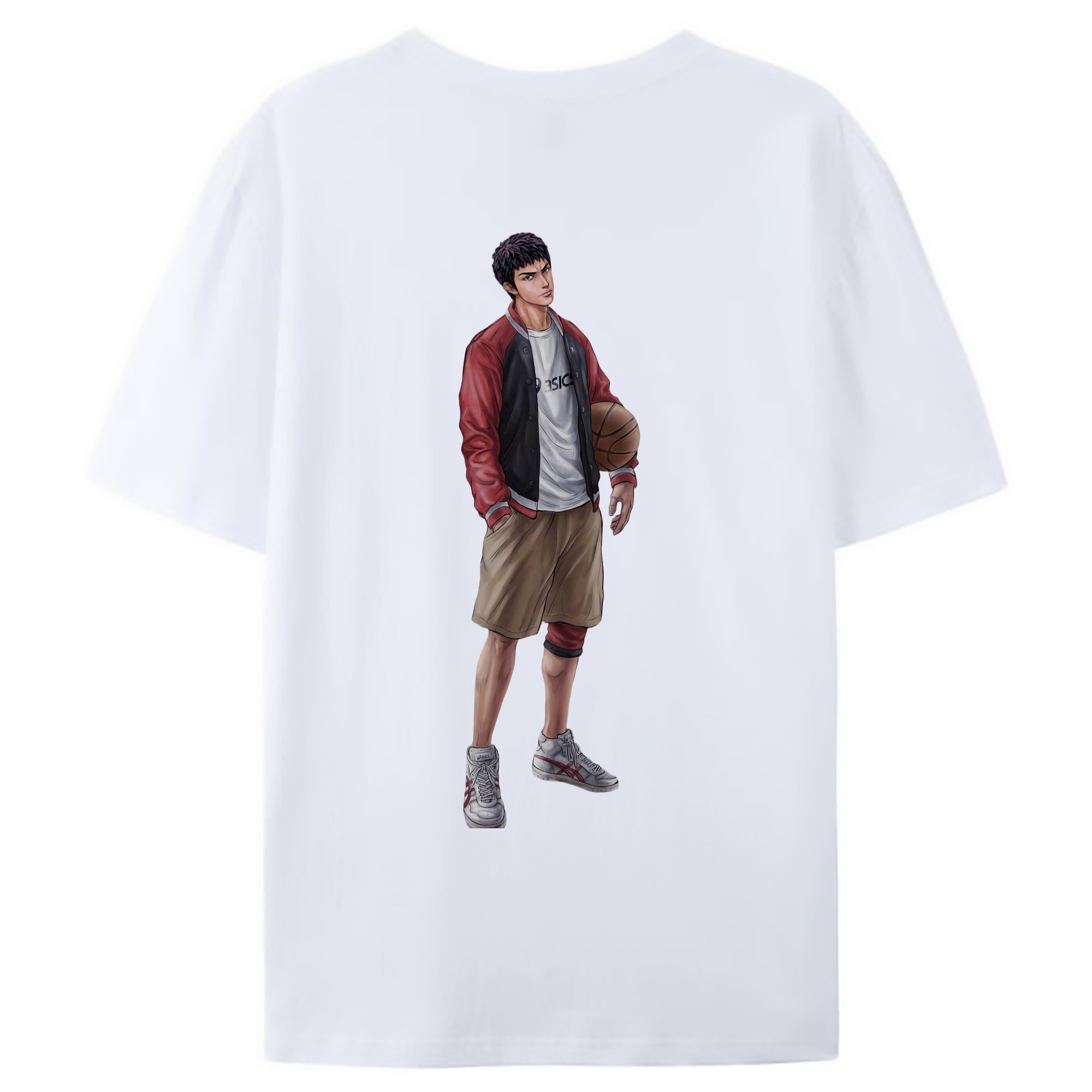 （画像用） SLAM DUNK／スラムダンク 綿100％ メンズ半袖Tシャツ（バックプリント） 通気性