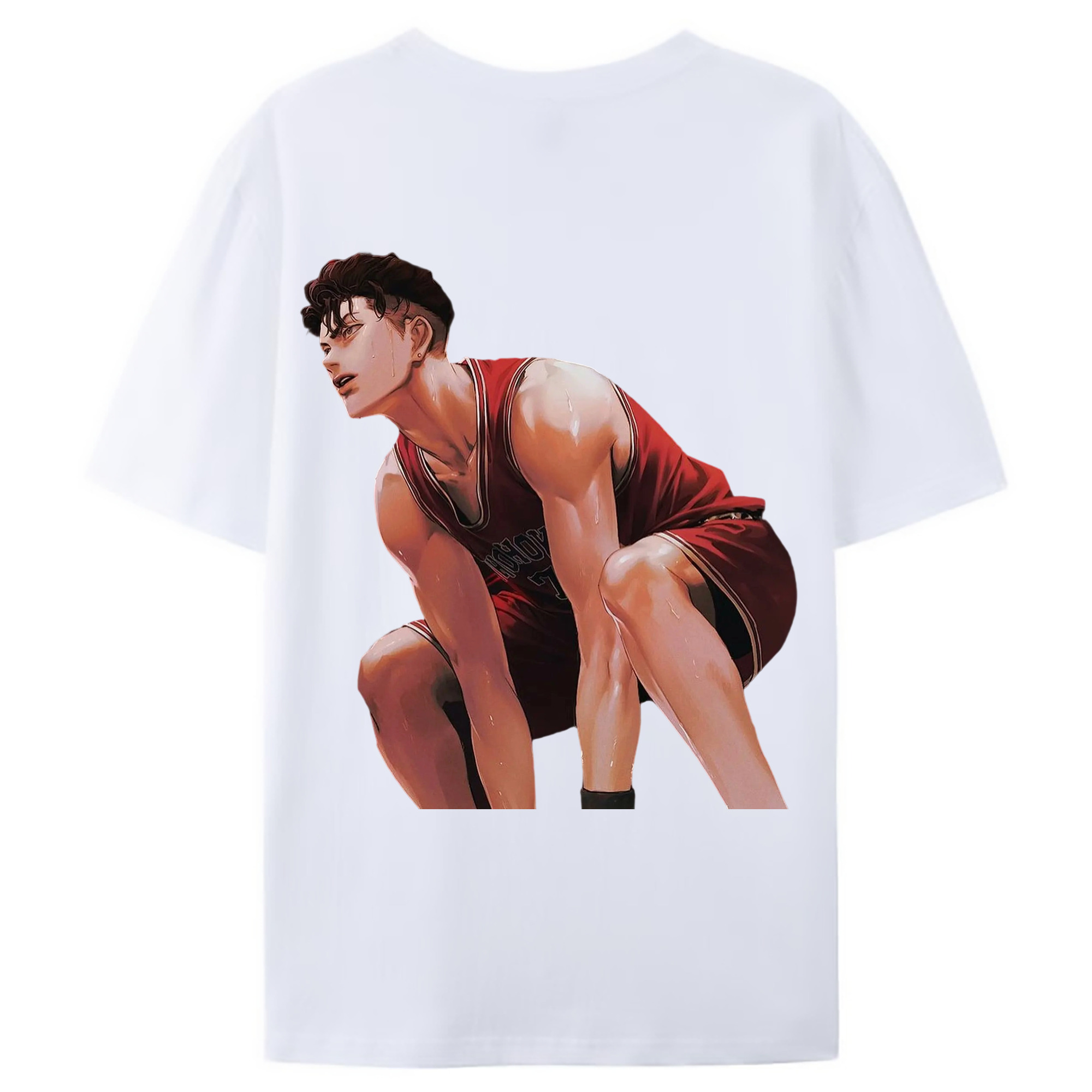 （画像用） SLAM DUNK／スラムダンク 綿100％ メンズ半袖Tシャツ（バックプリント） 通気性