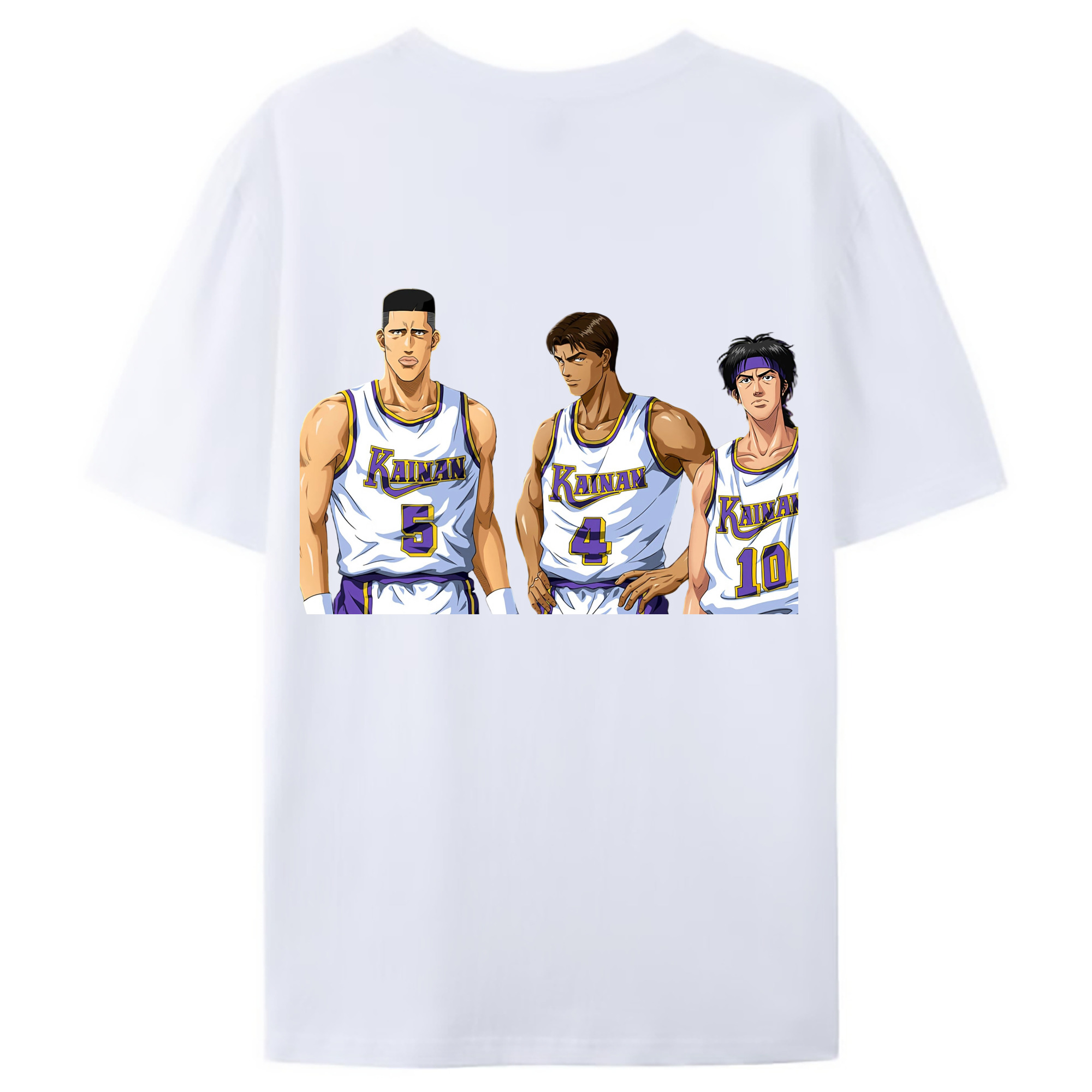 （画像用） SLAM DUNK／スラムダンク 綿100％ メンズ半袖Tシャツ（バックプリント） 通気性
