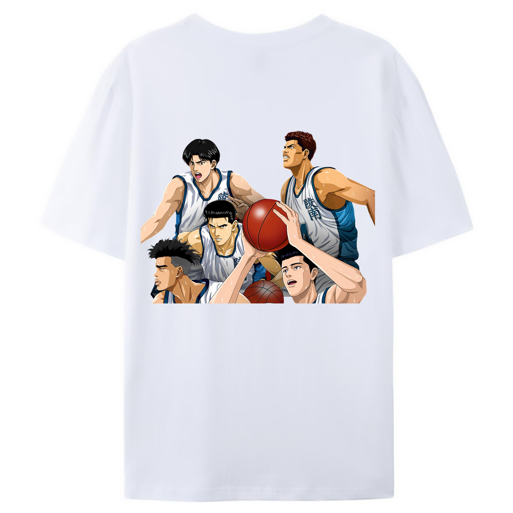 （画像用） SLAM DUNK／スラムダンク 綿100％ メンズ半袖Tシャツ（バックプリント） 通気性