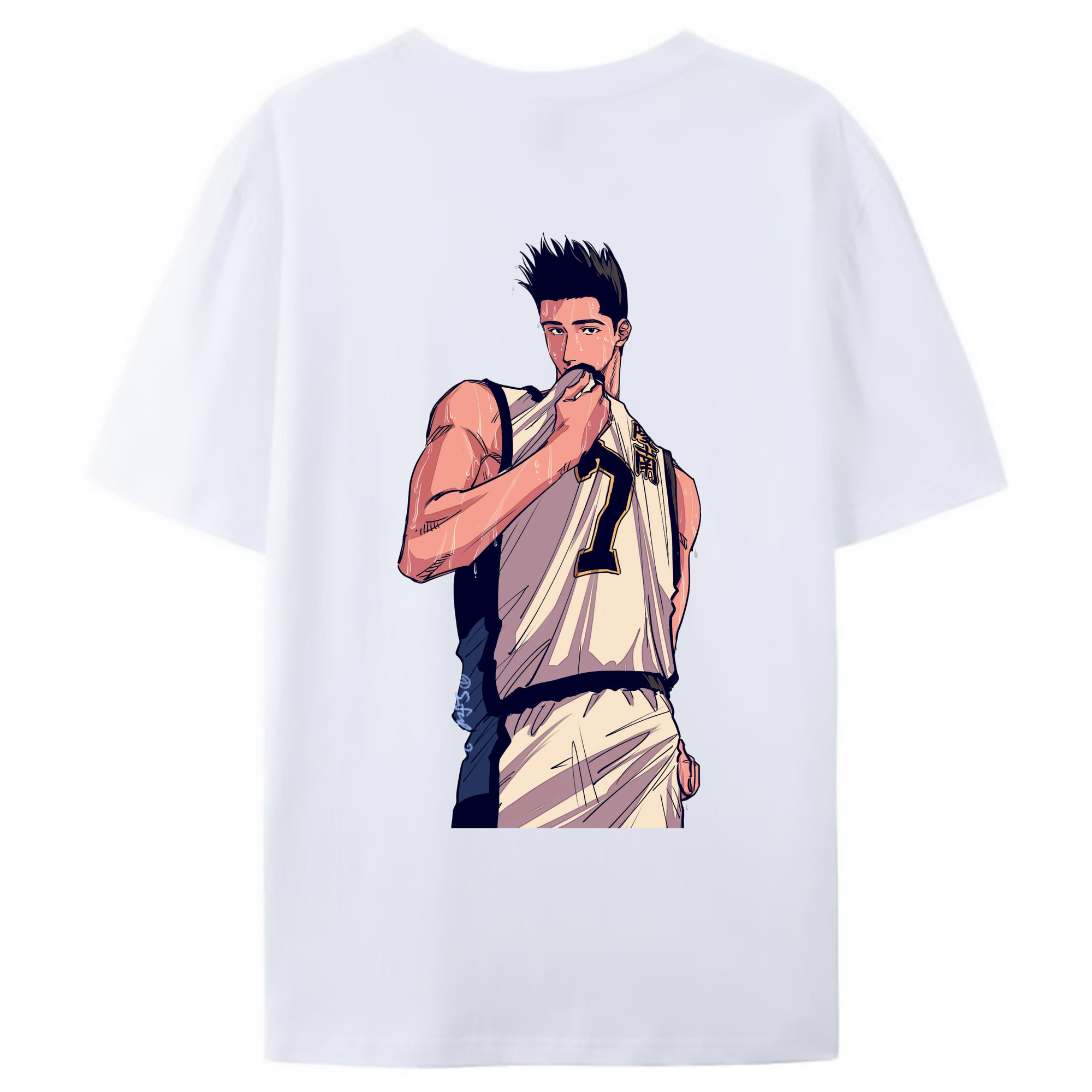 （画像用） SLAM DUNK／スラムダンク 綿100％ メンズ半袖Tシャツ（バックプリント） 通気性