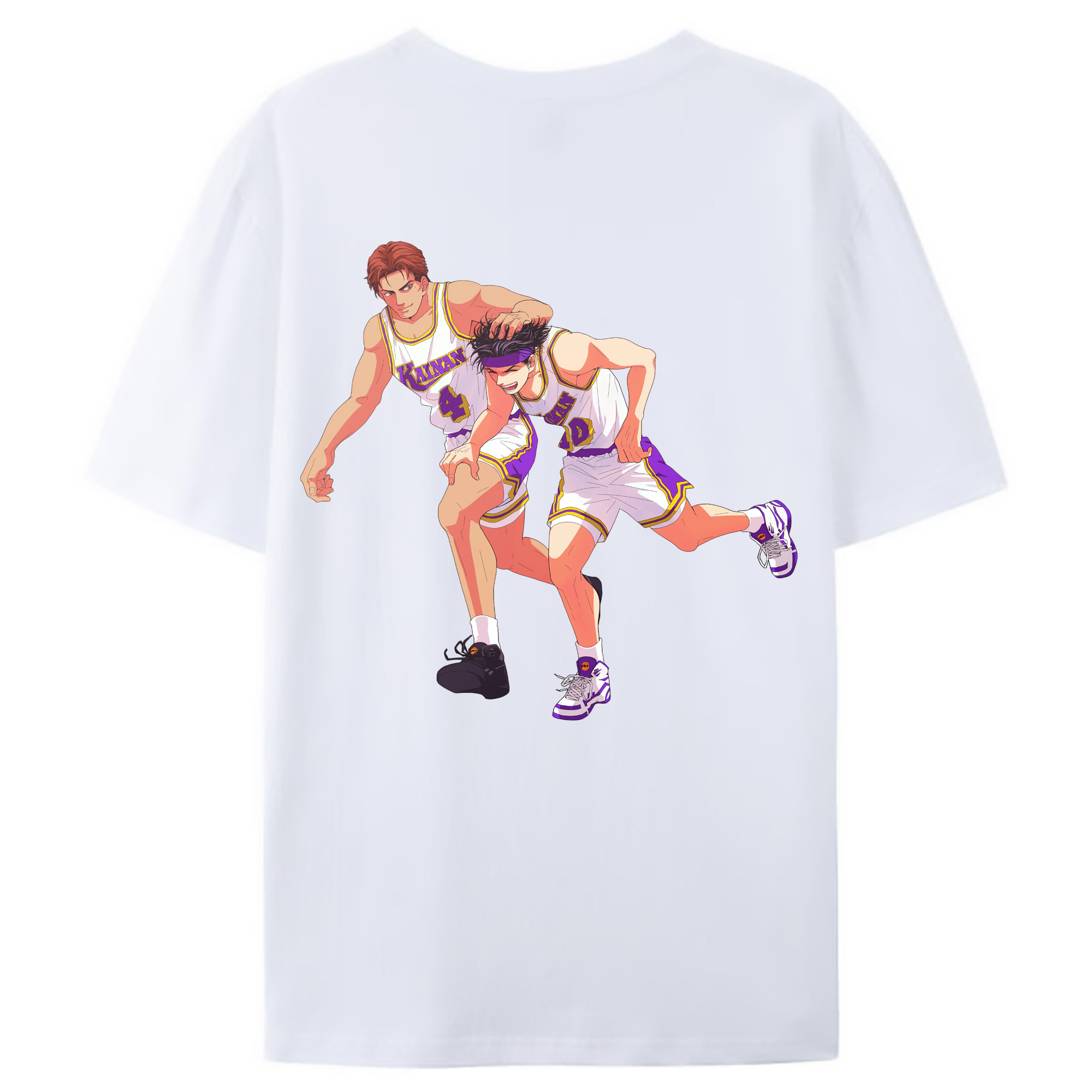（画像用） SLAM DUNK／スラムダンク 綿100％ メンズ半袖Tシャツ（バックプリント） 通気性