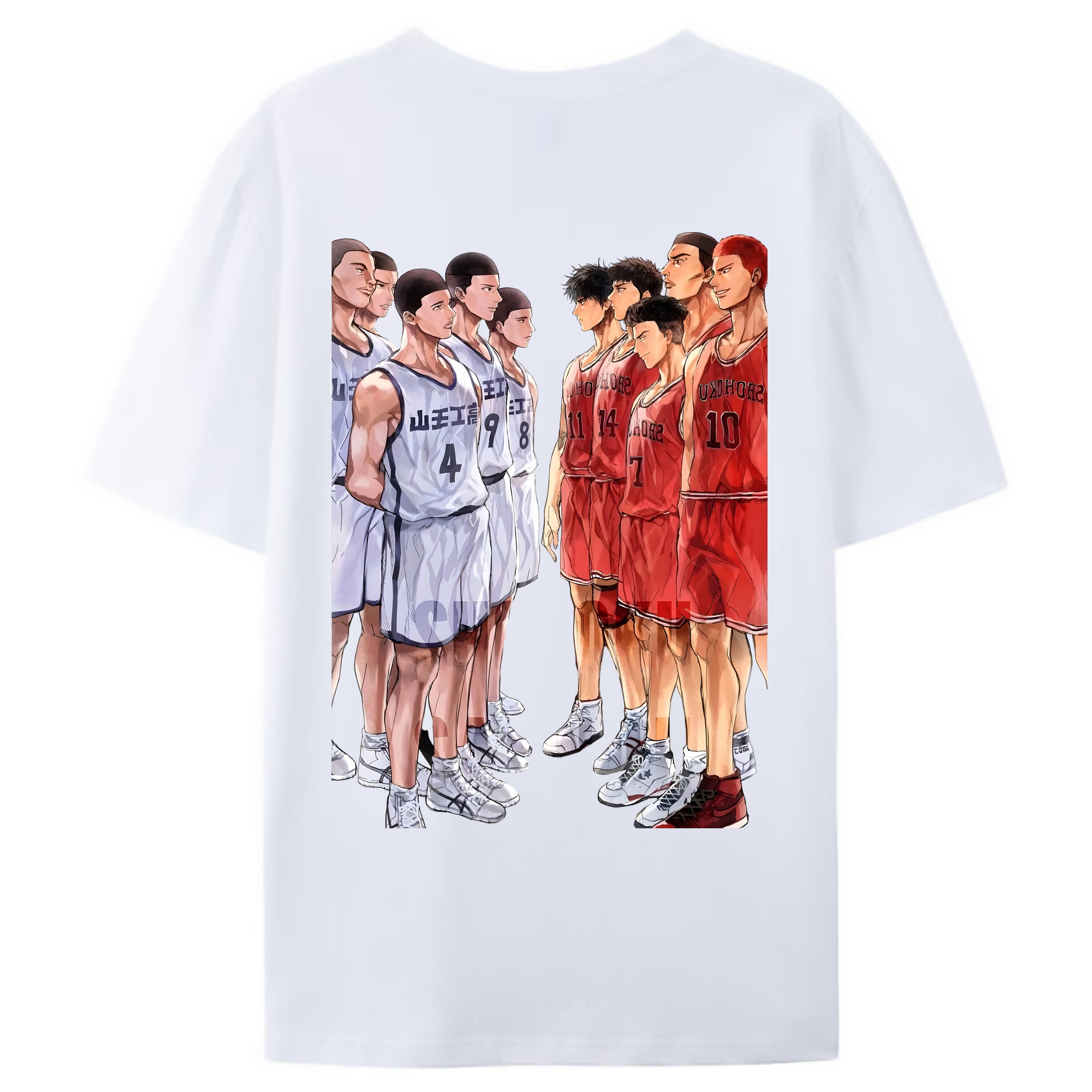 （画像用） SLAM DUNK／スラムダンク 綿100％ メンズ半袖Tシャツ（バックプリント） 通気性