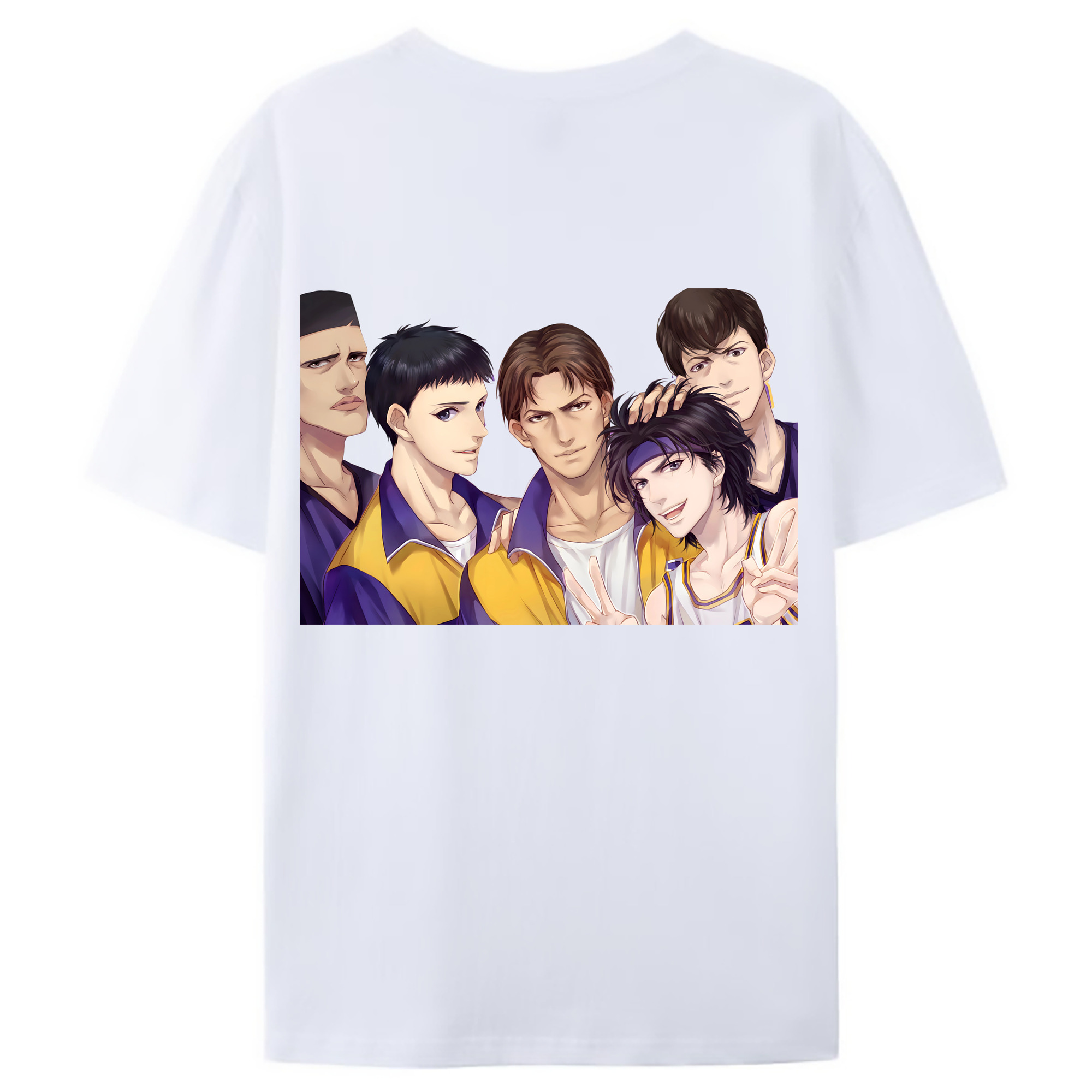 （画像用） SLAM DUNK／スラムダンク 綿100％ メンズ半袖Tシャツ（バックプリント） 通気性