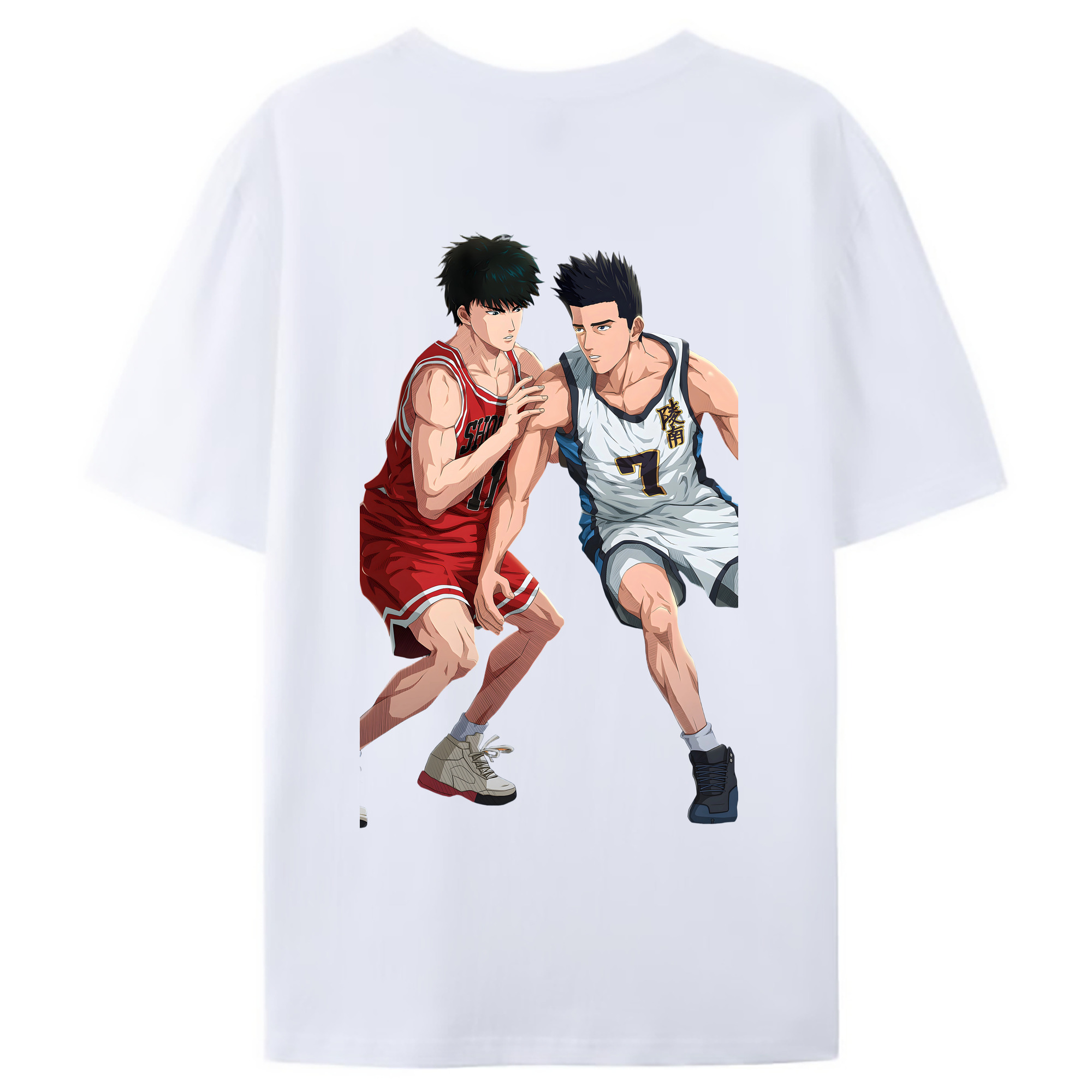 （画像用） SLAM DUNK／スラムダンク 綿100％ メンズ半袖Tシャツ（バックプリント） 通気性