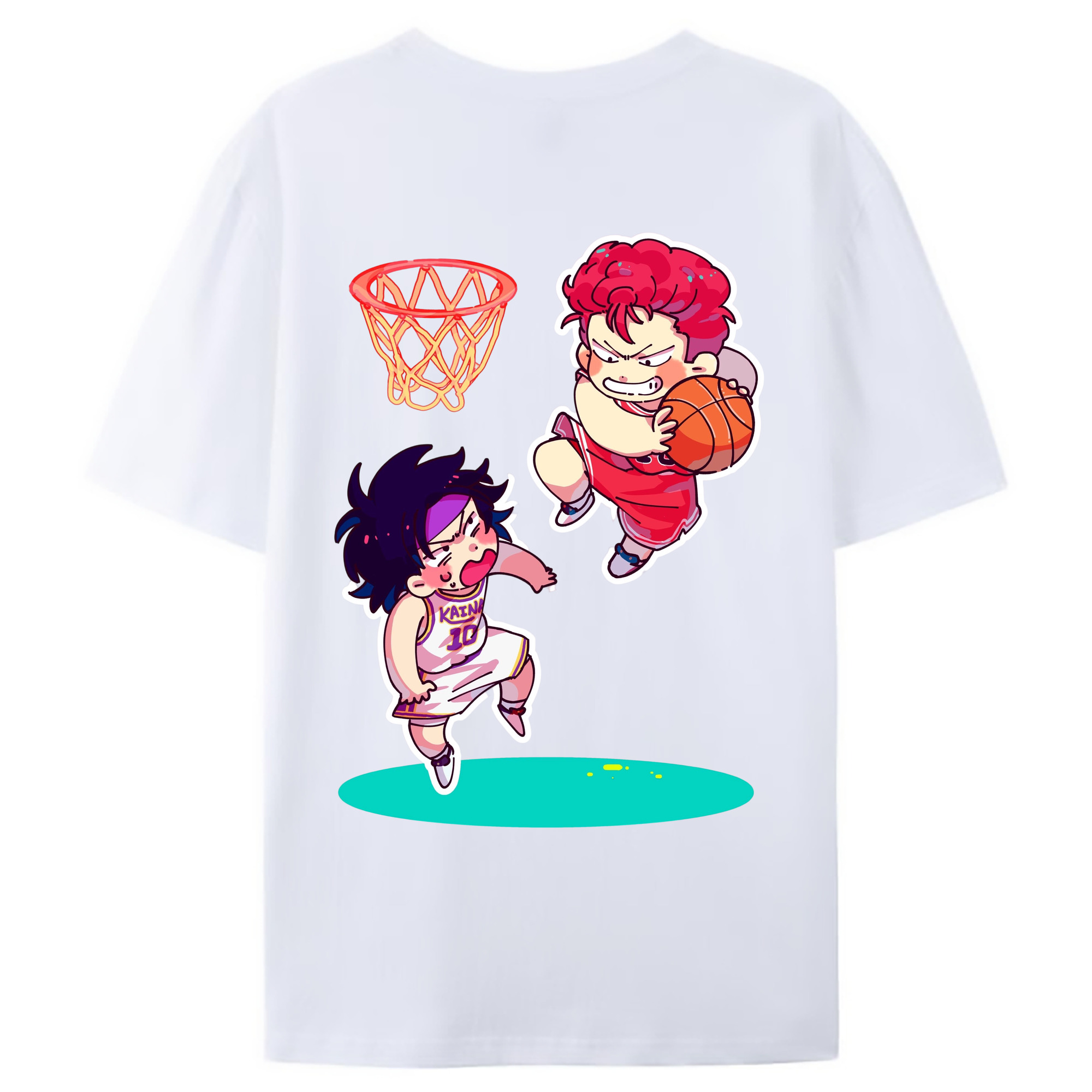 （画像用） SLAM DUNK／スラムダンク 綿100％ メンズ半袖Tシャツ（バックプリント） 通気性