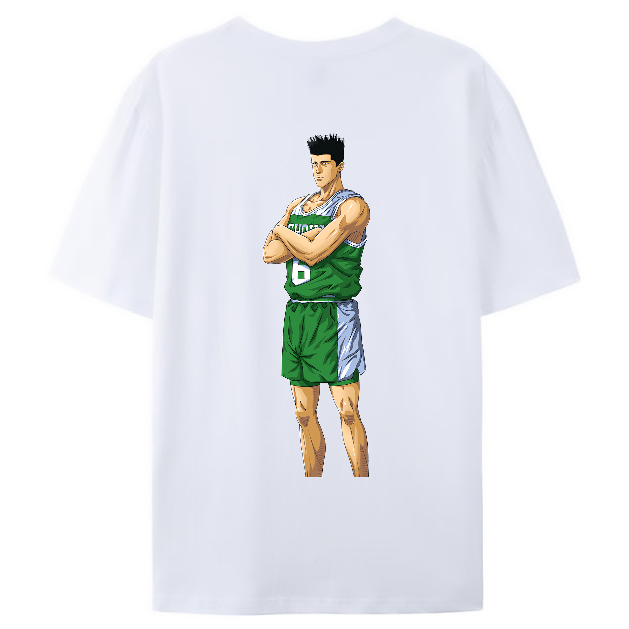 （画像用） SLAM DUNK／スラムダンク 綿100％ メンズ半袖Tシャツ（バックプリント） 通気性