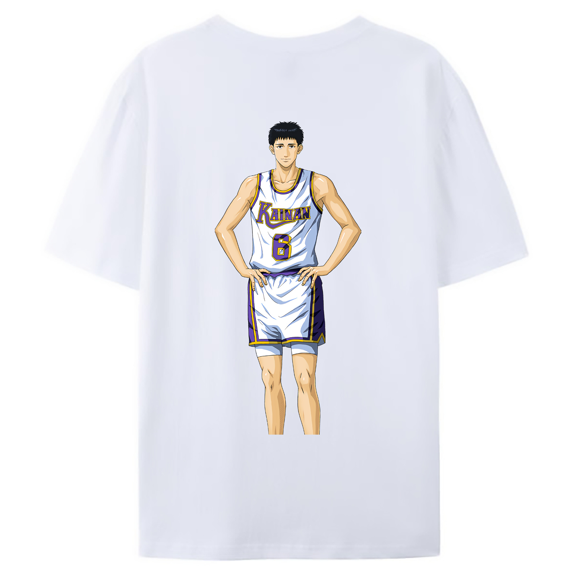 （画像用） SLAM DUNK／スラムダンク 綿100％ メンズ半袖Tシャツ（バックプリント） 通気性