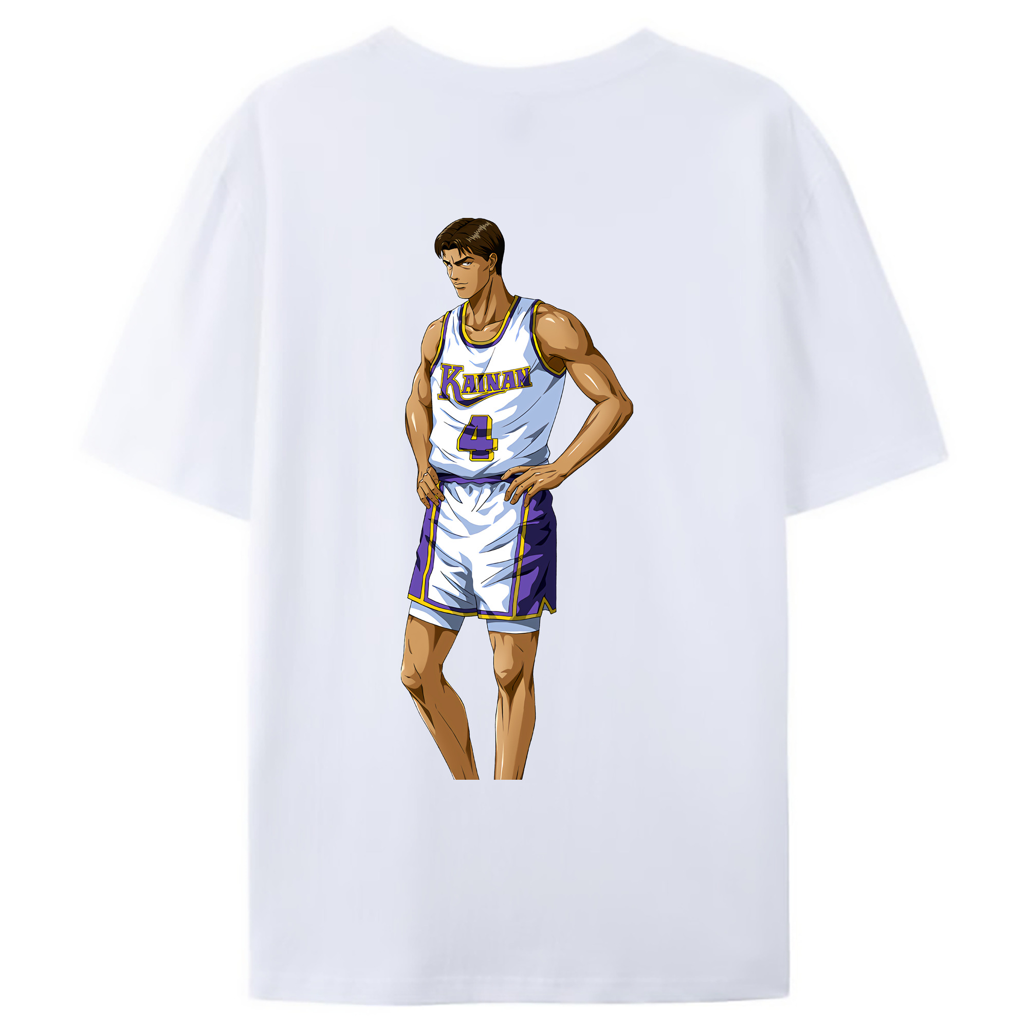 （画像用） SLAM DUNK／スラムダンク 綿100％ メンズ半袖Tシャツ（バックプリント） 通気性