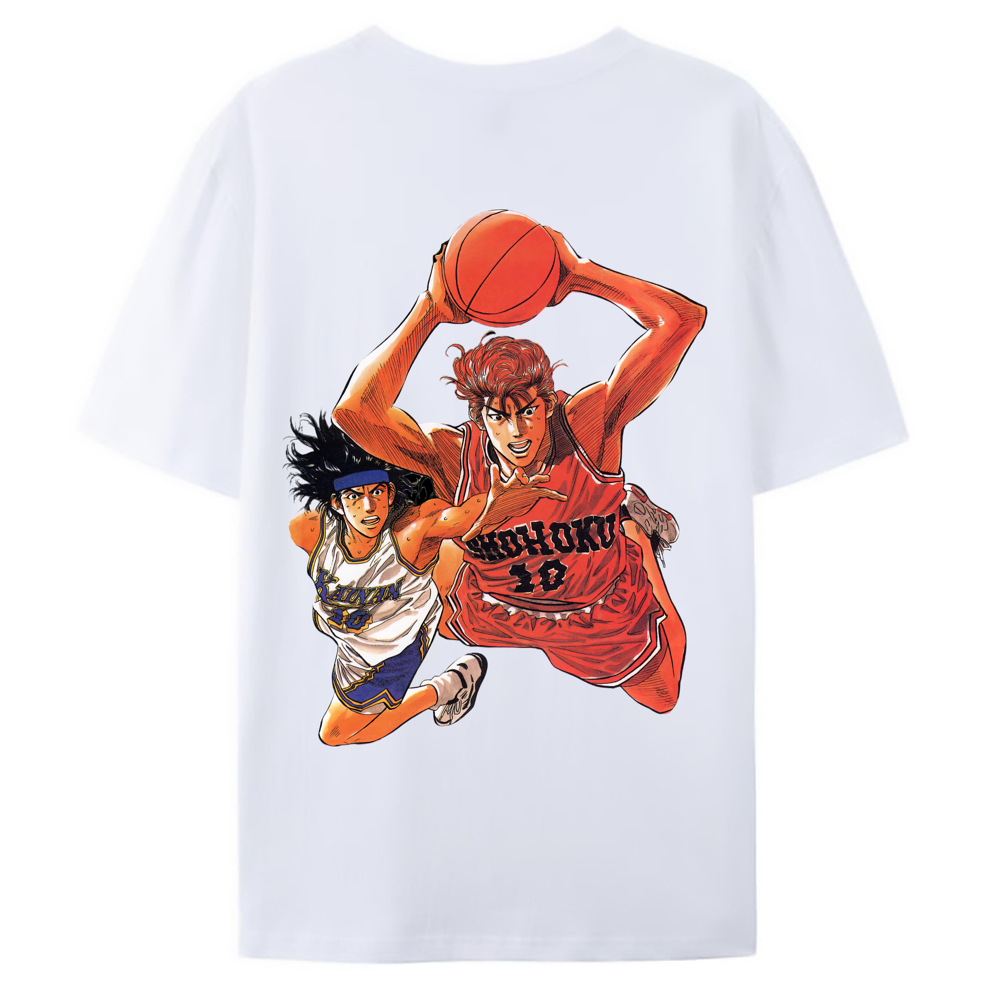 （画像用） SLAM DUNK／スラムダンク 綿100％ メンズ半袖Tシャツ（バックプリント） 通気性