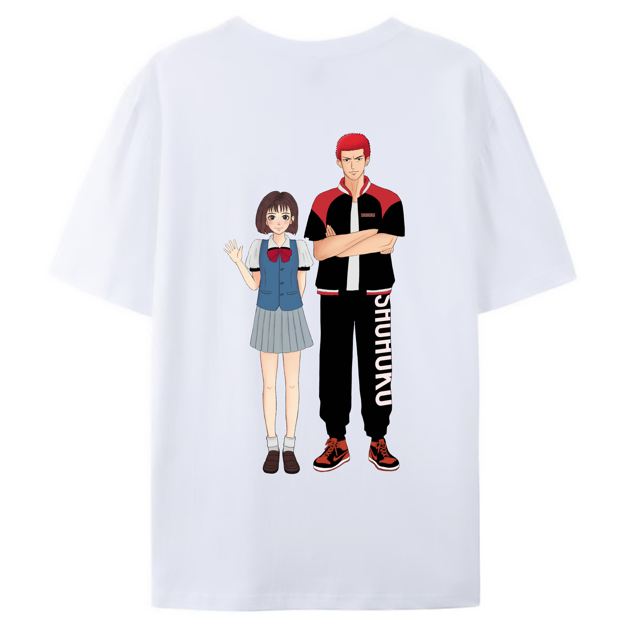 （画像用） SLAM DUNK／スラムダンク 綿100％ メンズ半袖Tシャツ（バックプリント） 通気性