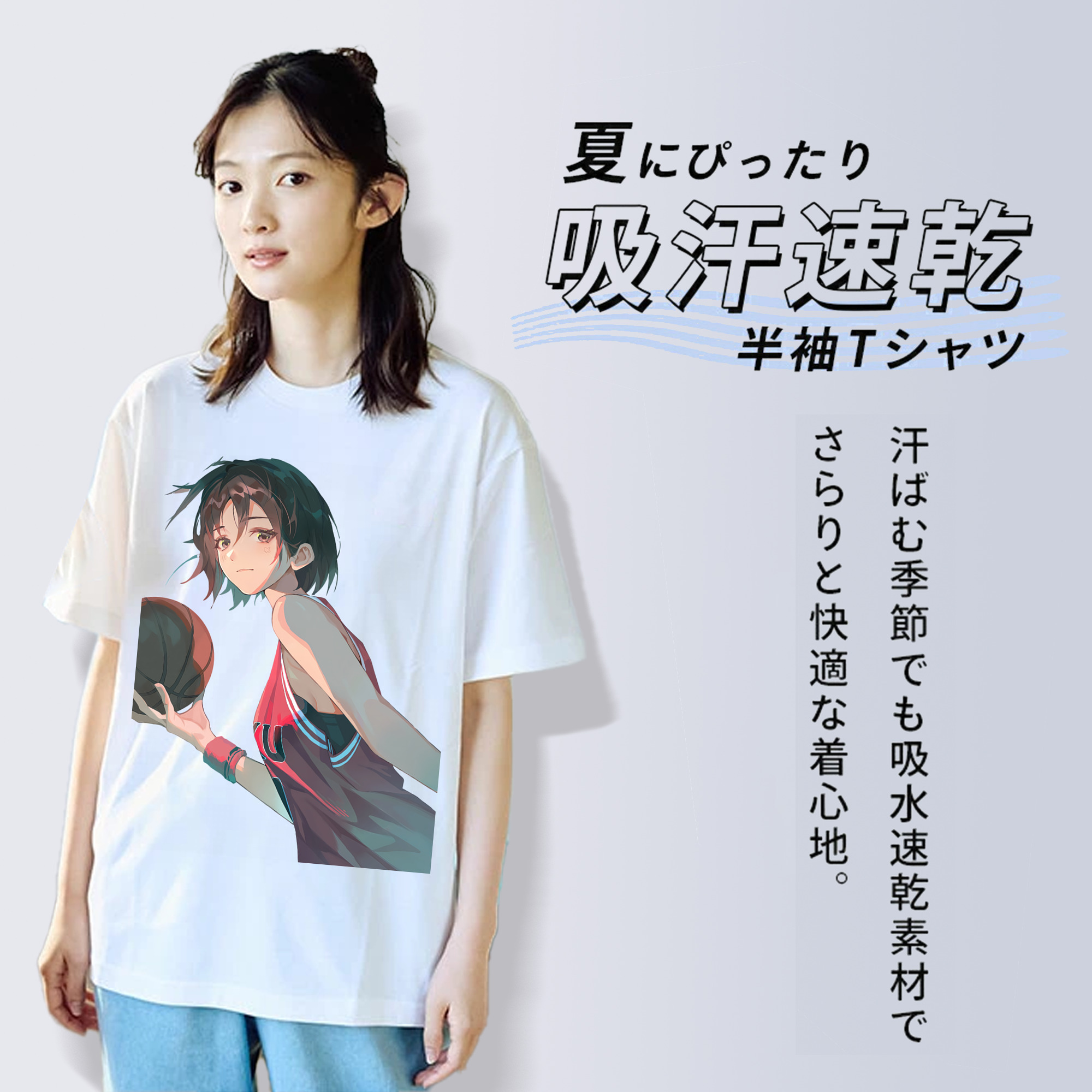 SLAM DUNK／スラムダンク レディースカジュアルプリントTシャツ（綿100％）