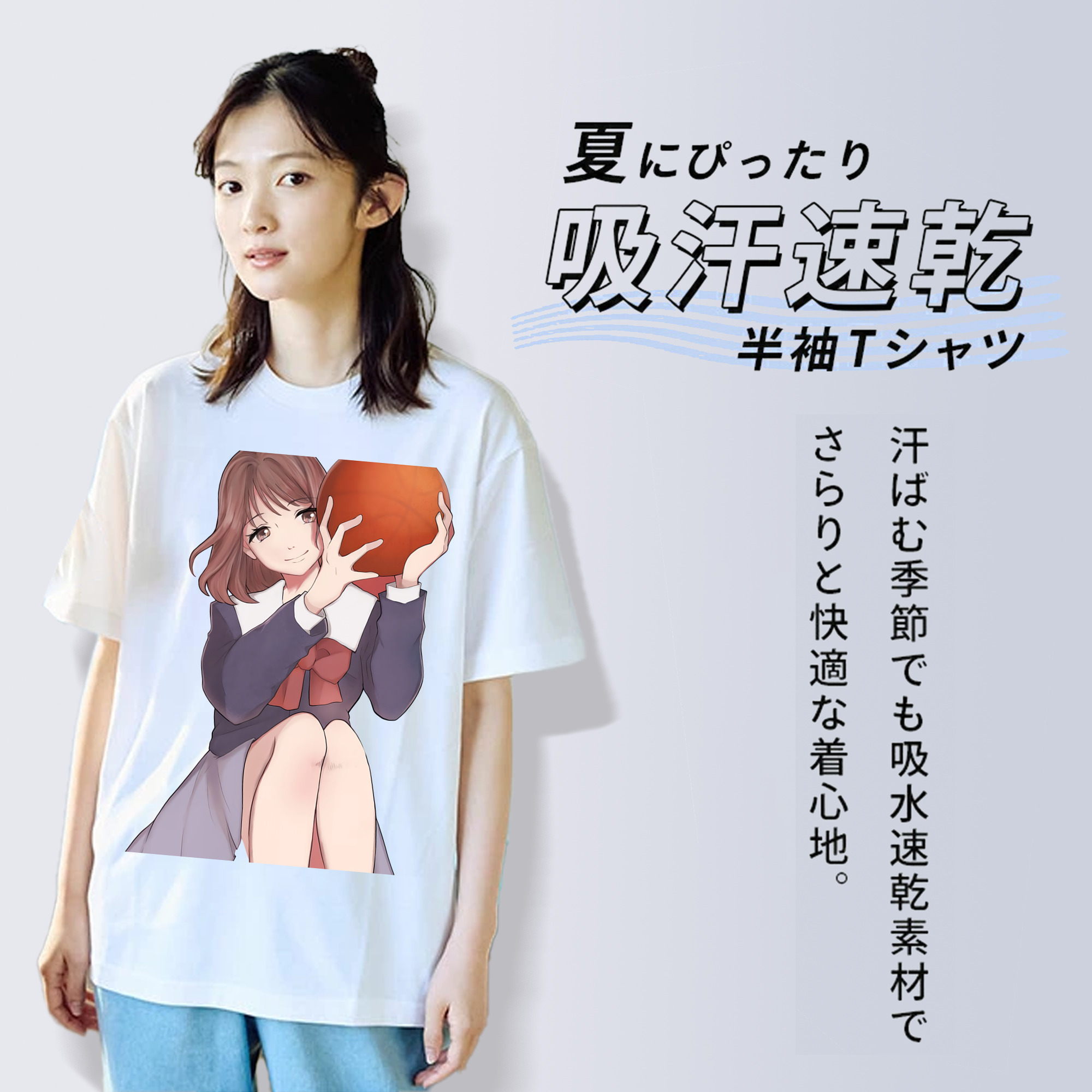 SLAM DUNK／スラムダンク レディースカジュアルプリントTシャツ（綿100％）