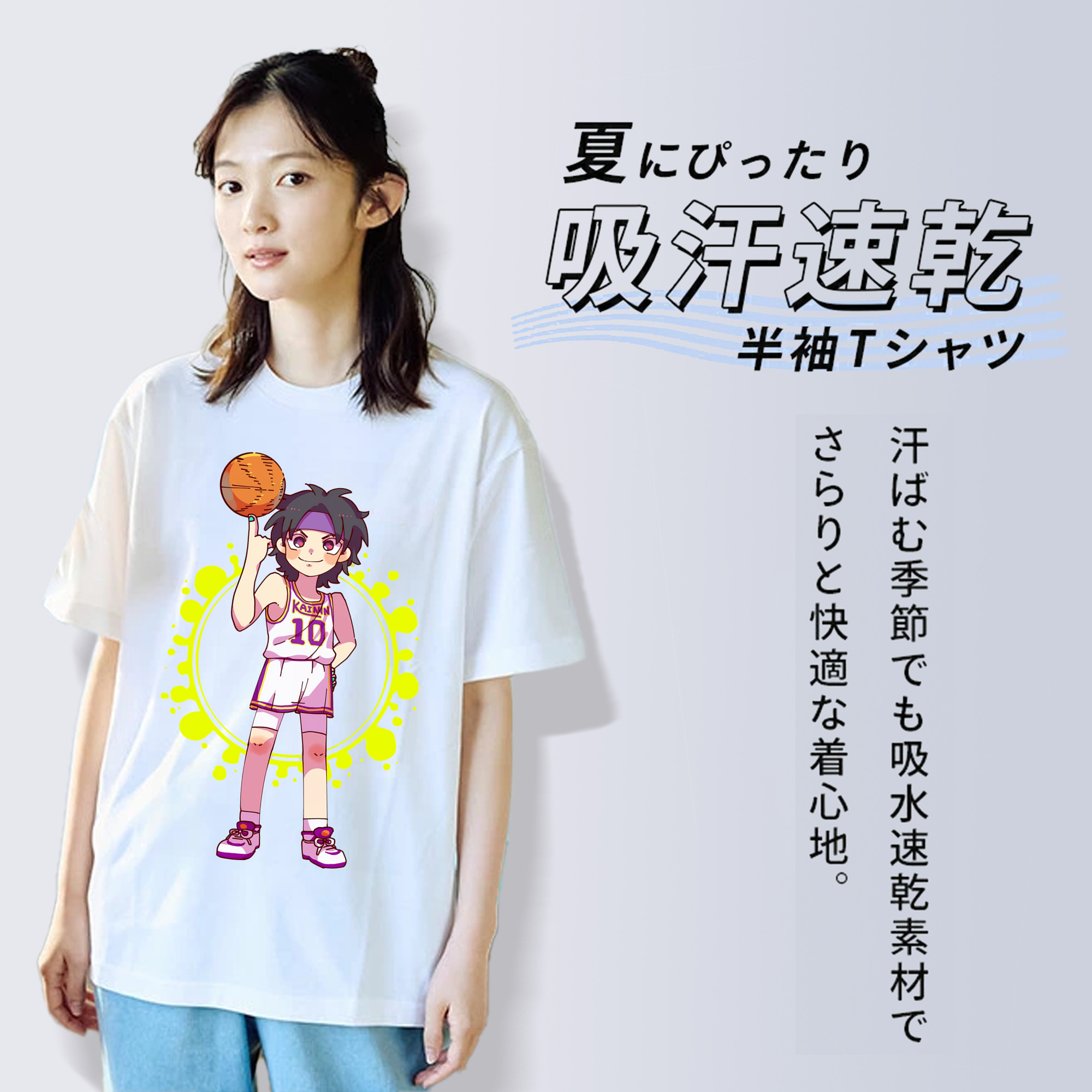 SLAM DUNK／スラムダンク レディースカジュアルプリントTシャツ（綿100％）