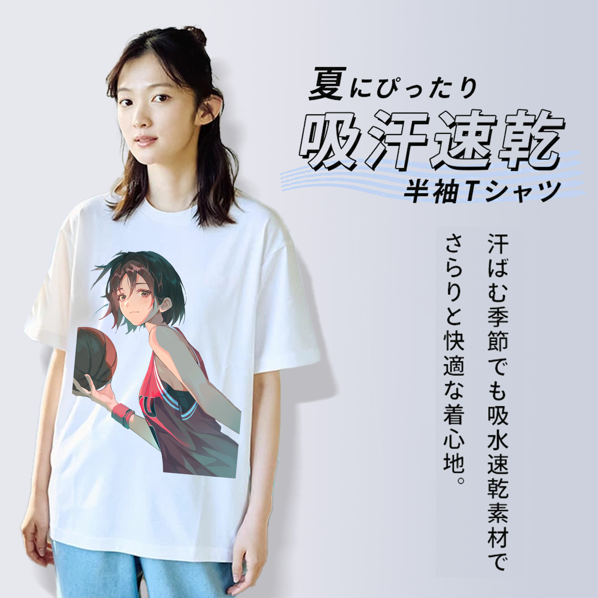 SLAM DUNK／スラムダンク レディースカジュアルプリントTシャツ（綿100％）