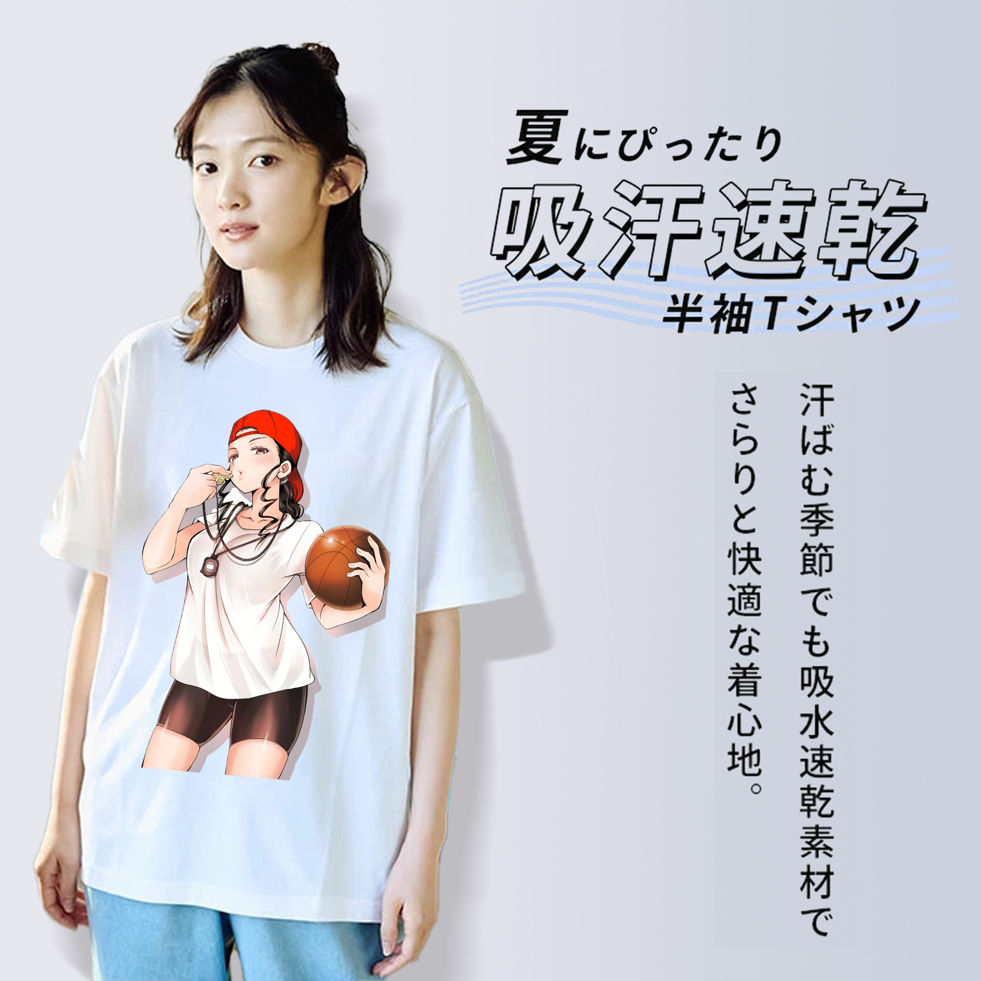 SLAM DUNK／スラムダンク レディースカジュアルプリントTシャツ（綿100％）