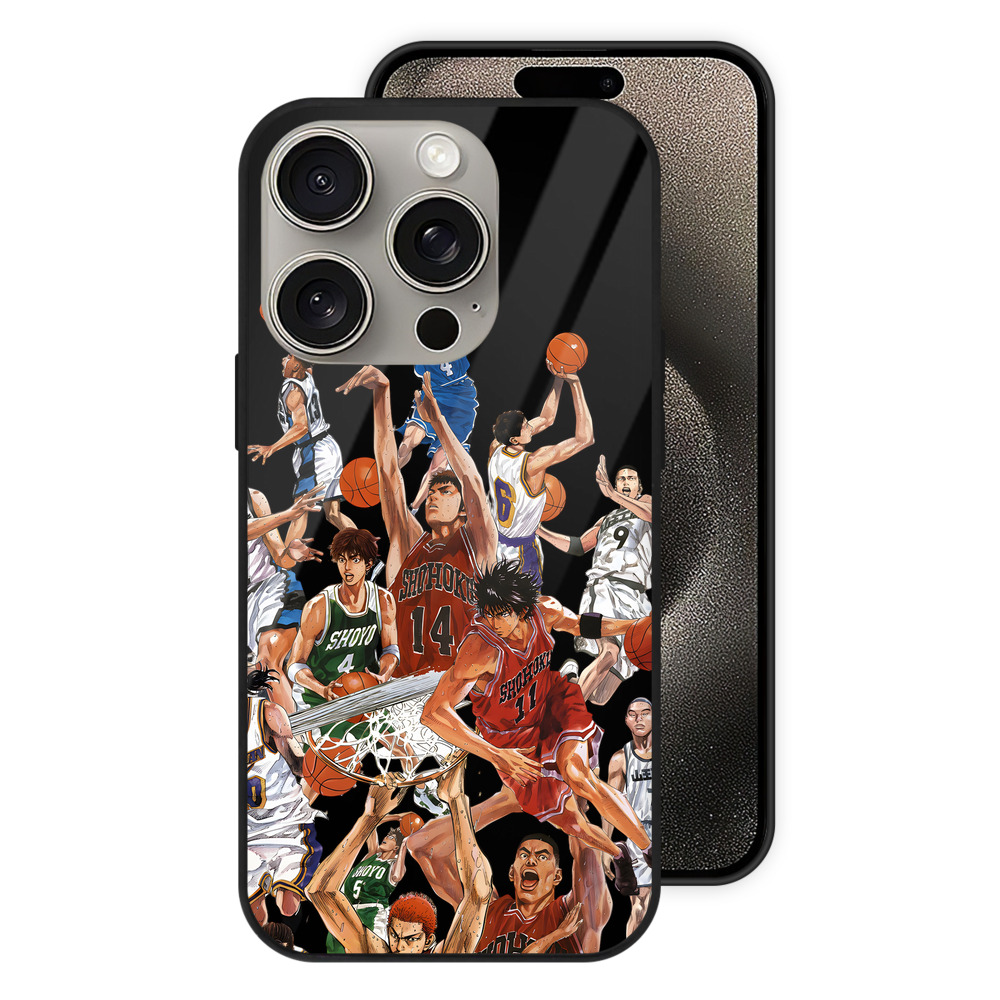 （画像用） SLAM DUNK／スラムダンク 【iPhone15Pro対応】スマホケース 耐衝撃＆黄変防止 背面ガラス