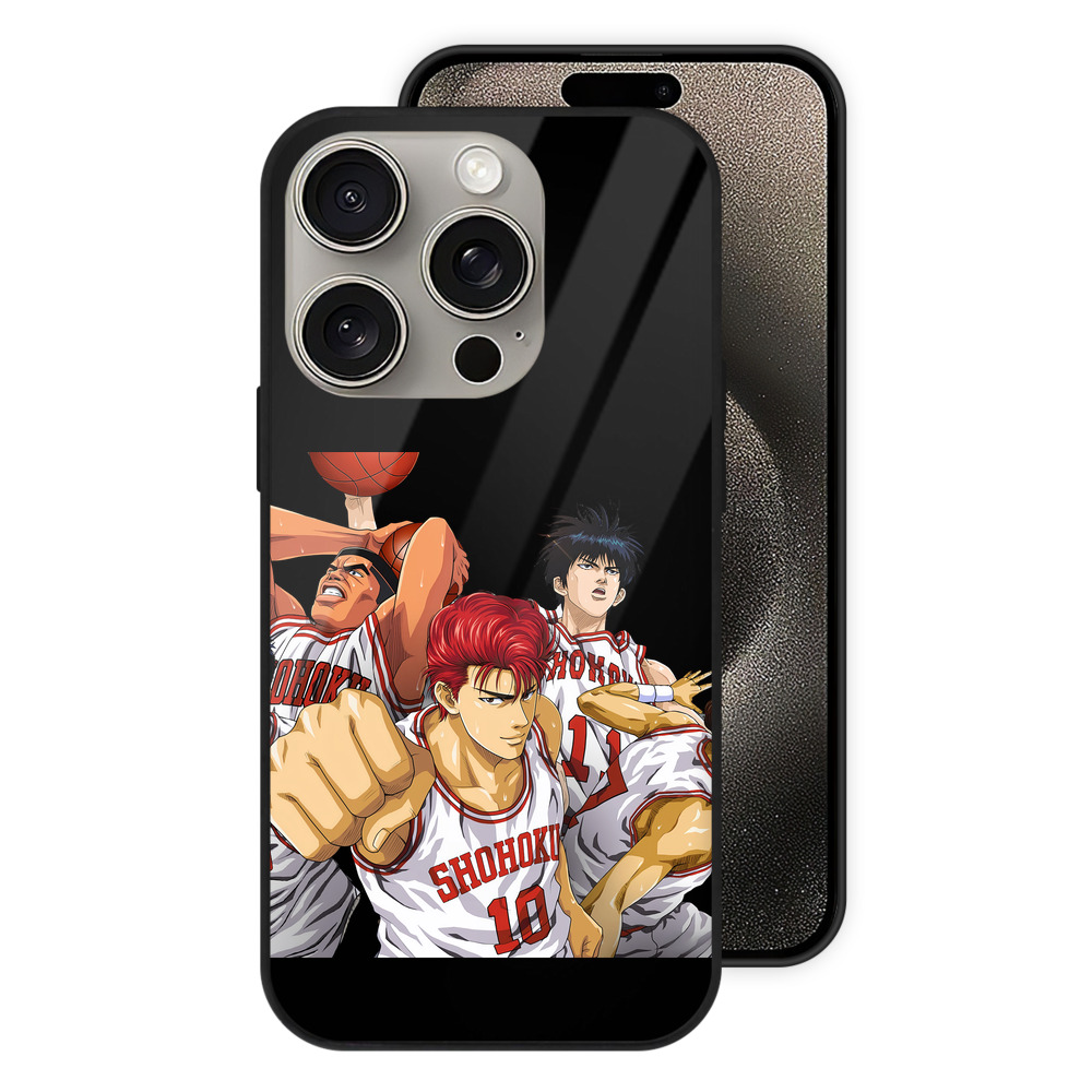 （画像用） SLAM DUNK／スラムダンク 【iPhone15Pro対応】スマホケース 耐衝撃＆黄変防止 背面ガラス