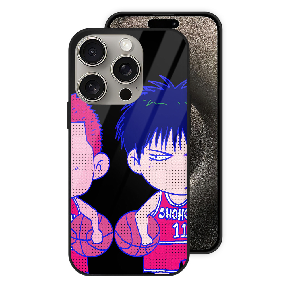 （画像用） SLAM DUNK／スラムダンク 【iPhone15Pro対応】スマホケース 耐衝撃＆黄変防止 背面ガラス
