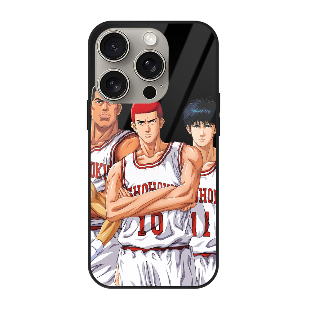 （画像用） SLAM DUNK／スラムダンク 【iPhone15Pro対応】スマホケース 耐衝撃＆黄変防止 背面ガラス