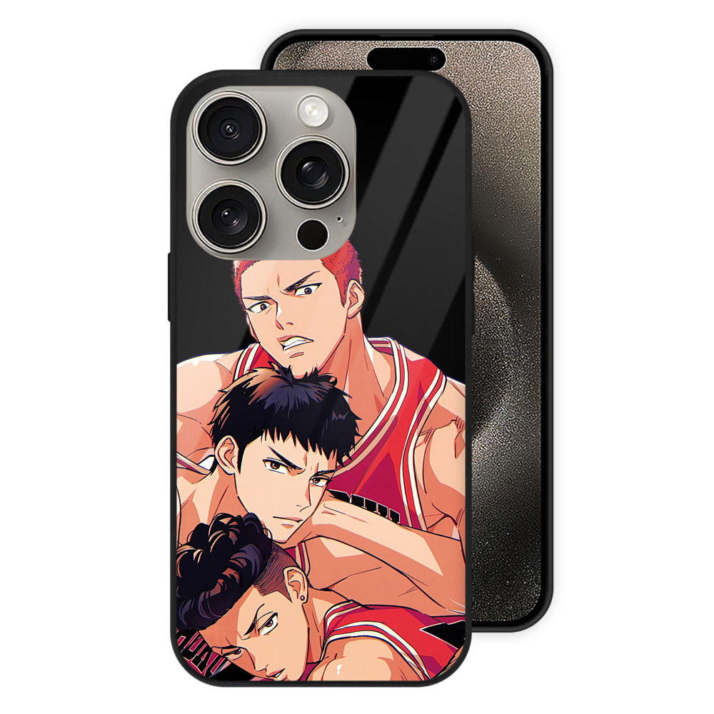 （画像用） SLAM DUNK／スラムダンク 【iPhone15Pro対応】スマホケース 耐衝撃＆黄変防止 背面ガラス