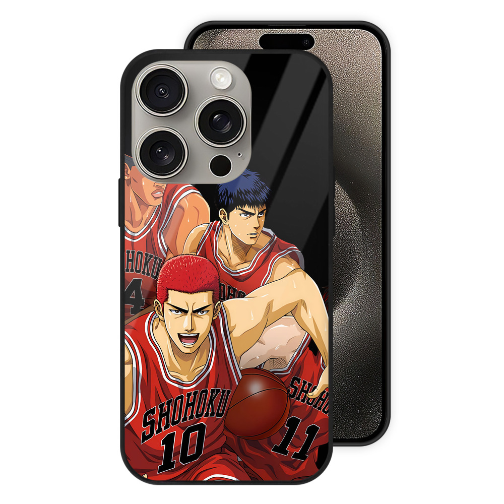 （画像用） SLAM DUNK／スラムダンク 【iPhone15Pro対応】スマホケース 耐衝撃＆黄変防止 背面ガラス