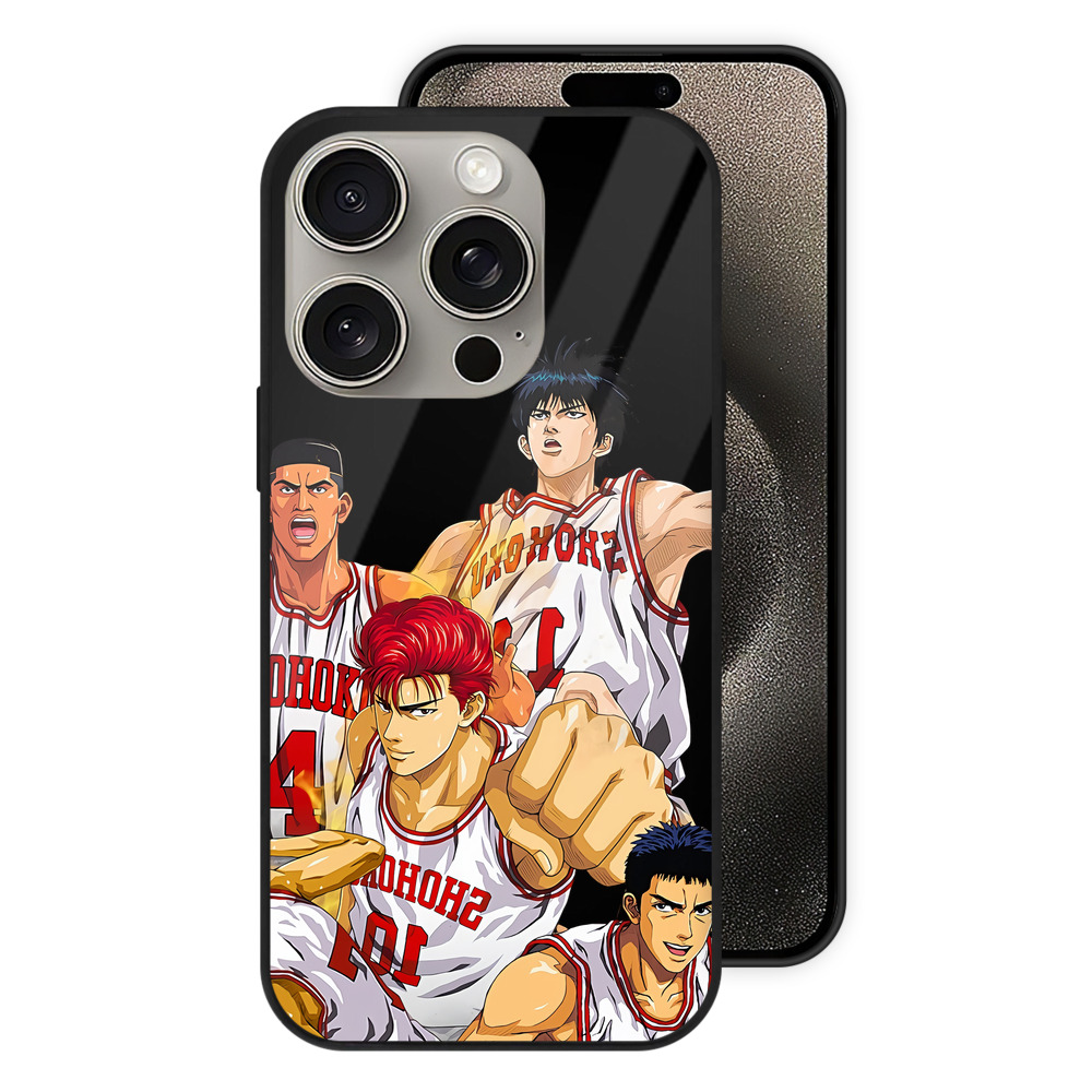 （画像用） SLAM DUNK／スラムダンク 【iPhone15Pro対応】スマホケース 耐衝撃＆黄変防止 背面ガラス