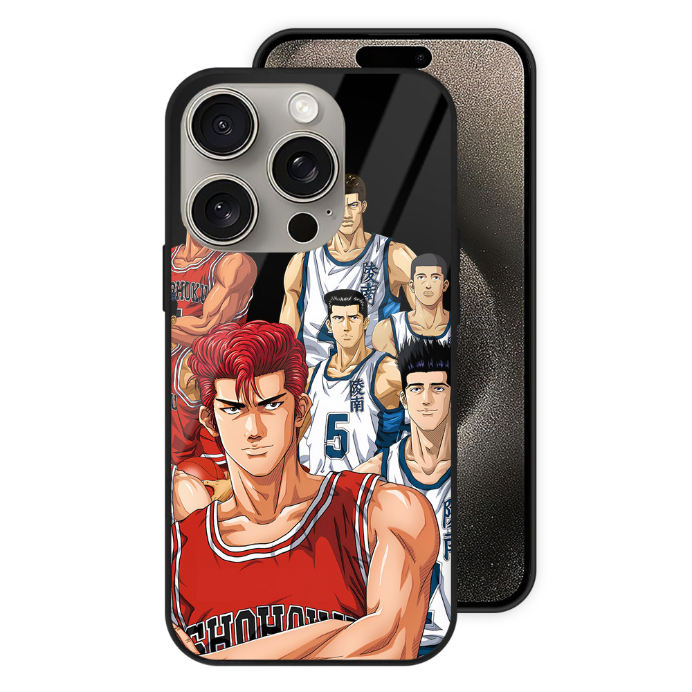 （画像用） SLAM DUNK／スラムダンク 【iPhone15Pro対応】スマホケース 耐衝撃＆黄変防止 背面ガラス