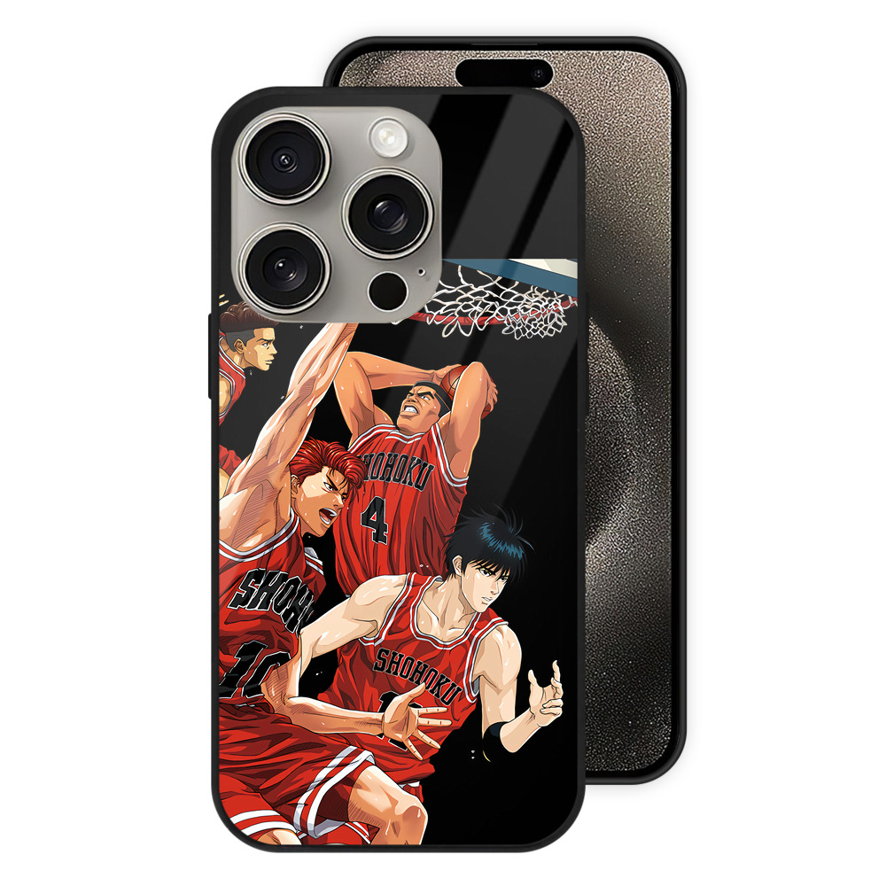 （画像用） SLAM DUNK／スラムダンク 【iPhone15Pro対応】スマホケース 耐衝撃＆黄変防止 背面ガラス