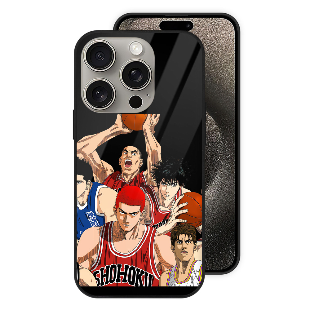 （画像用） SLAM DUNK／スラムダンク 【iPhone15Pro対応】スマホケース 耐衝撃＆黄変防止 背面ガラス