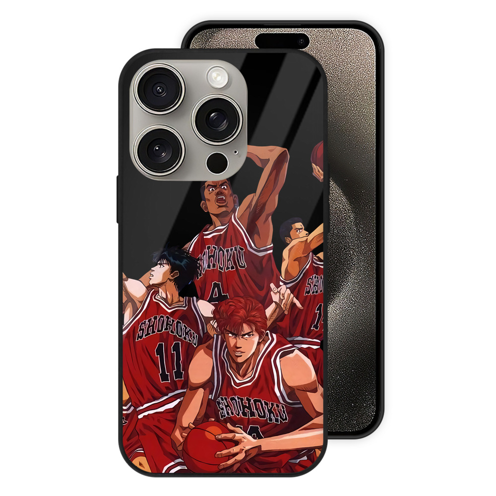 （画像用） SLAM DUNK／スラムダンク 【iPhone15Pro対応】スマホケース 耐衝撃＆黄変防止 背面ガラス