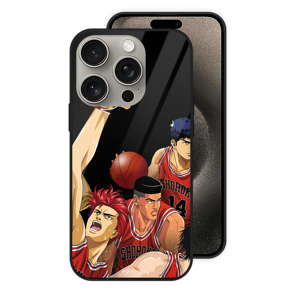 （画像用） SLAM DUNK／スラムダンク 【iPhone15Pro対応】スマホケース 耐衝撃＆黄変防止 背面ガラス