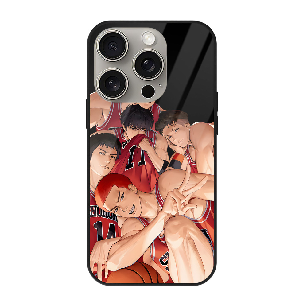 （画像用） SLAM DUNK／スラムダンク 【iPhone15Pro対応】スマホケース 耐衝撃＆黄変防止 背面ガラス