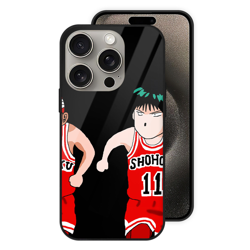 （画像用） SLAM DUNK／スラムダンク 【iPhone15Pro対応】スマホケース 耐衝撃＆黄変防止 背面ガラス