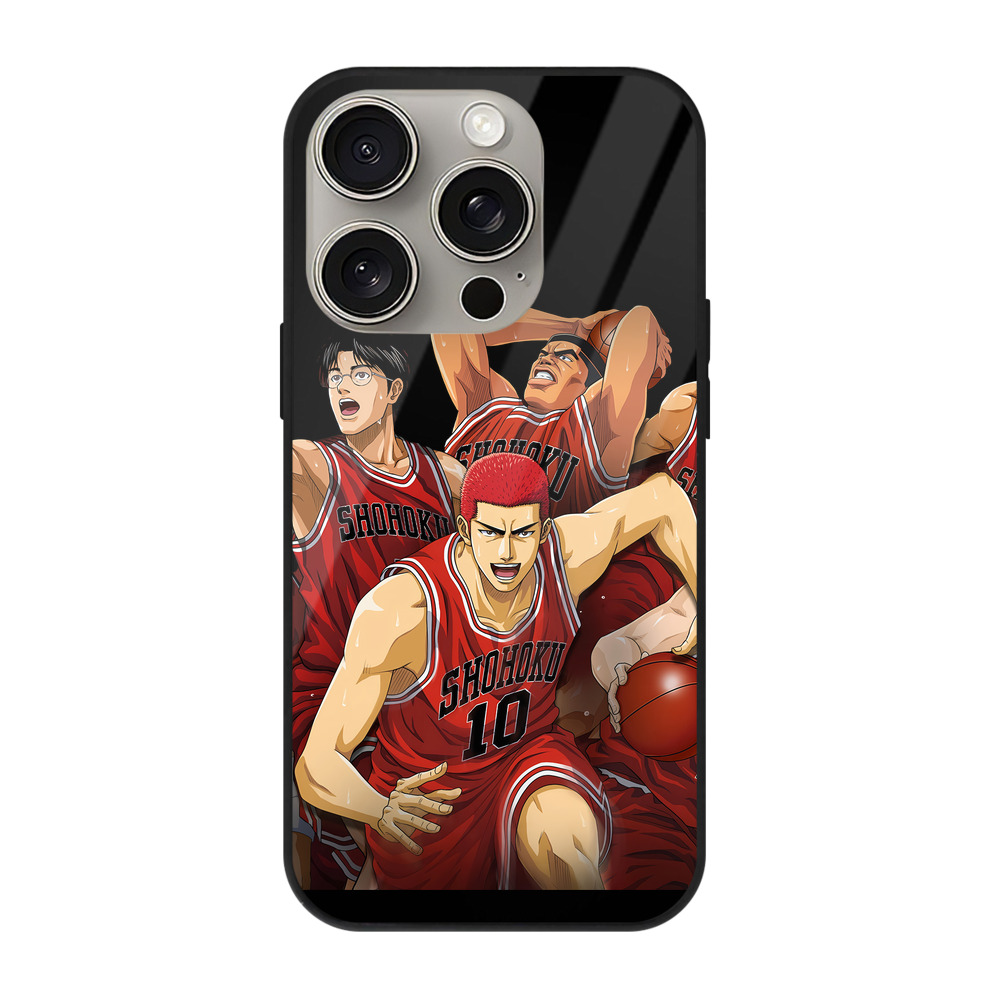 （画像用） SLAM DUNK／スラムダンク 【iPhone15Pro対応】スマホケース 耐衝撃＆黄変防止 背面ガラス