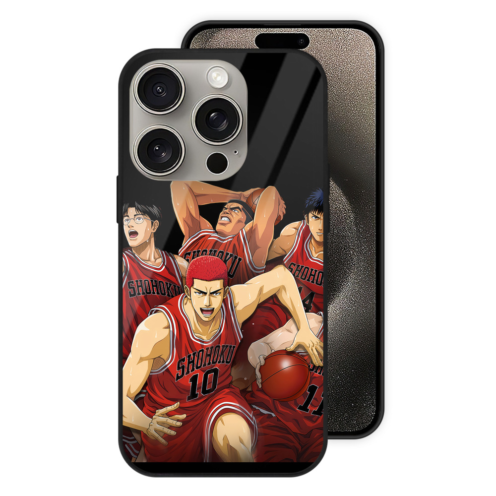 （画像用） SLAM DUNK／スラムダンク 【iPhone15Pro対応】スマホケース 耐衝撃＆黄変防止 背面ガラス