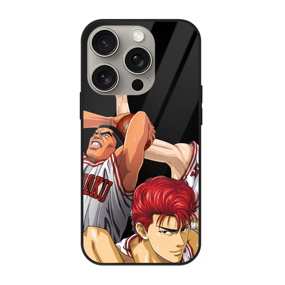 （画像用） SLAM DUNK／スラムダンク 【iPhone15Pro対応】スマホケース 耐衝撃＆黄変防止 背面ガラス