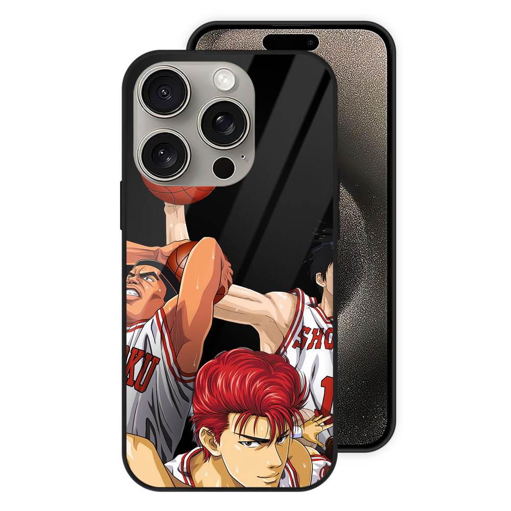 （画像用） SLAM DUNK／スラムダンク 【iPhone15Pro対応】スマホケース 耐衝撃＆黄変防止 背面ガラス
