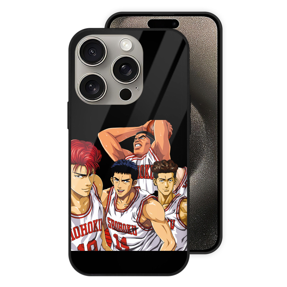 （画像用） SLAM DUNK／スラムダンク 【iPhone15Pro対応】スマホケース 耐衝撃＆黄変防止 背面ガラス