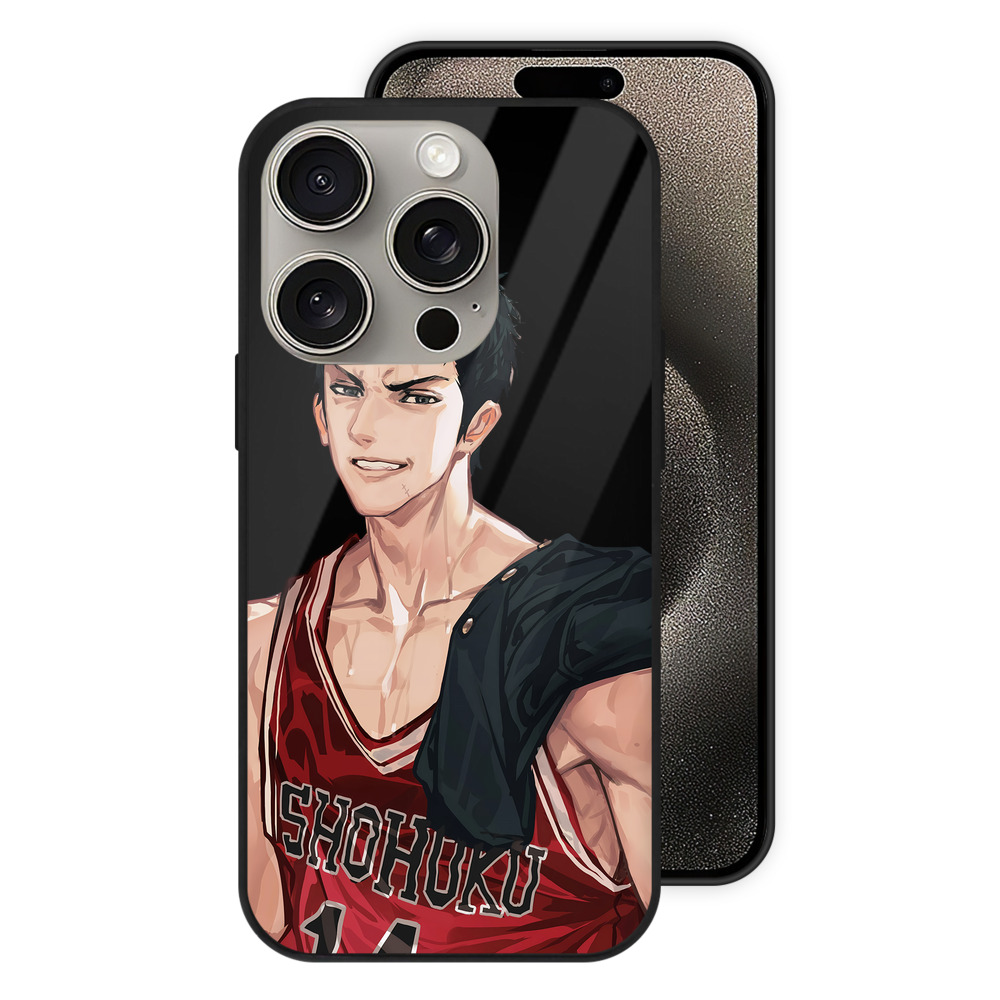 （画像用） SLAM DUNK／スラムダンク 【iPhone15Pro対応】スマホケース 耐衝撃＆黄変防止 背面ガラス