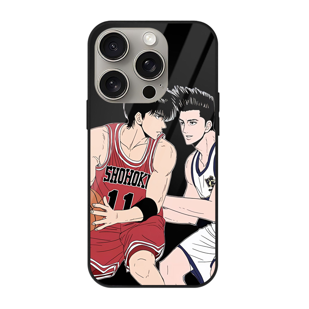 （画像用） SLAM DUNK／スラムダンク 【iPhone15Pro対応】スマホケース 耐衝撃＆黄変防止 背面ガラス